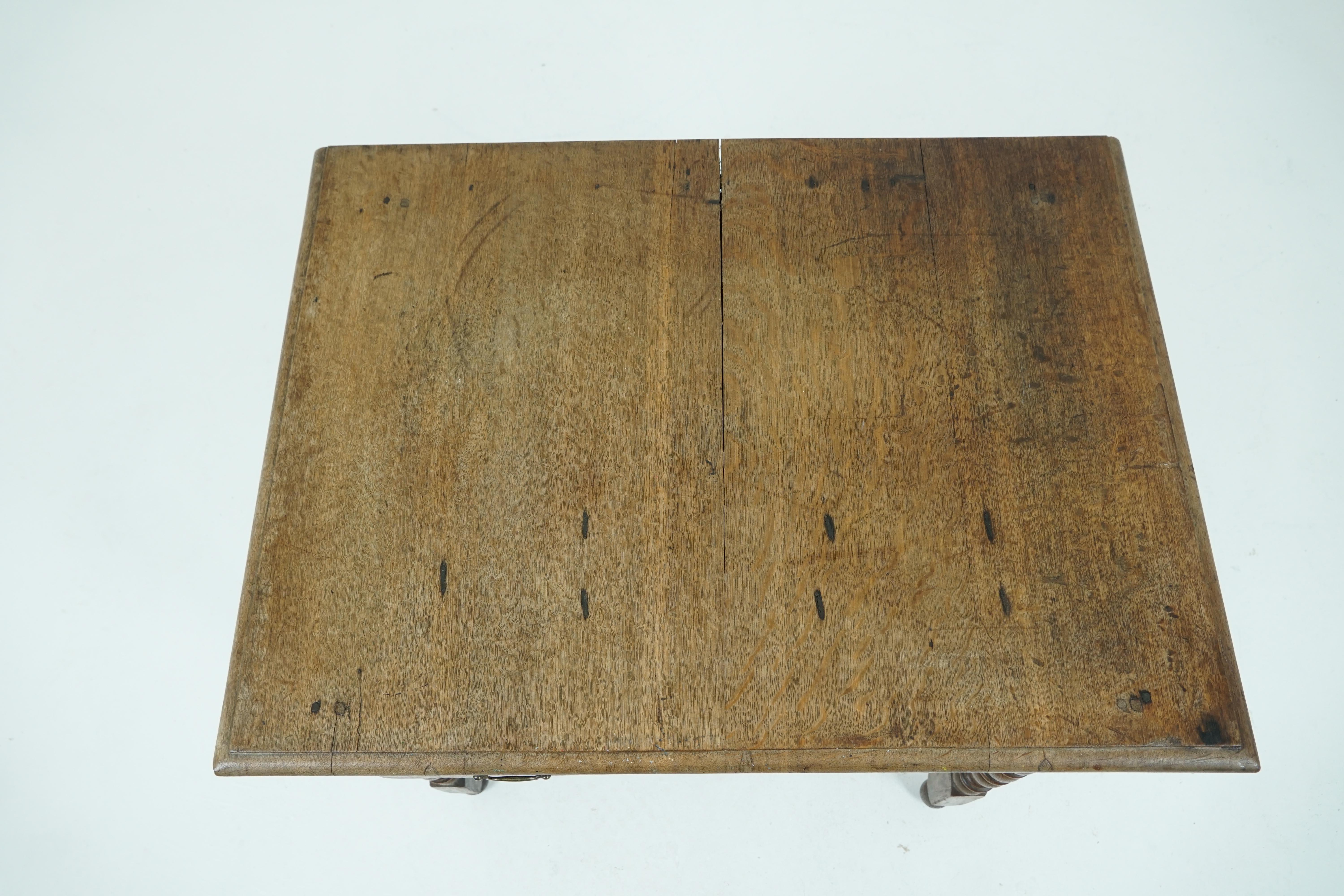 Antique Oak Table, 18th Century Georgian Desk or Hall Table, Scotland, B1683 5