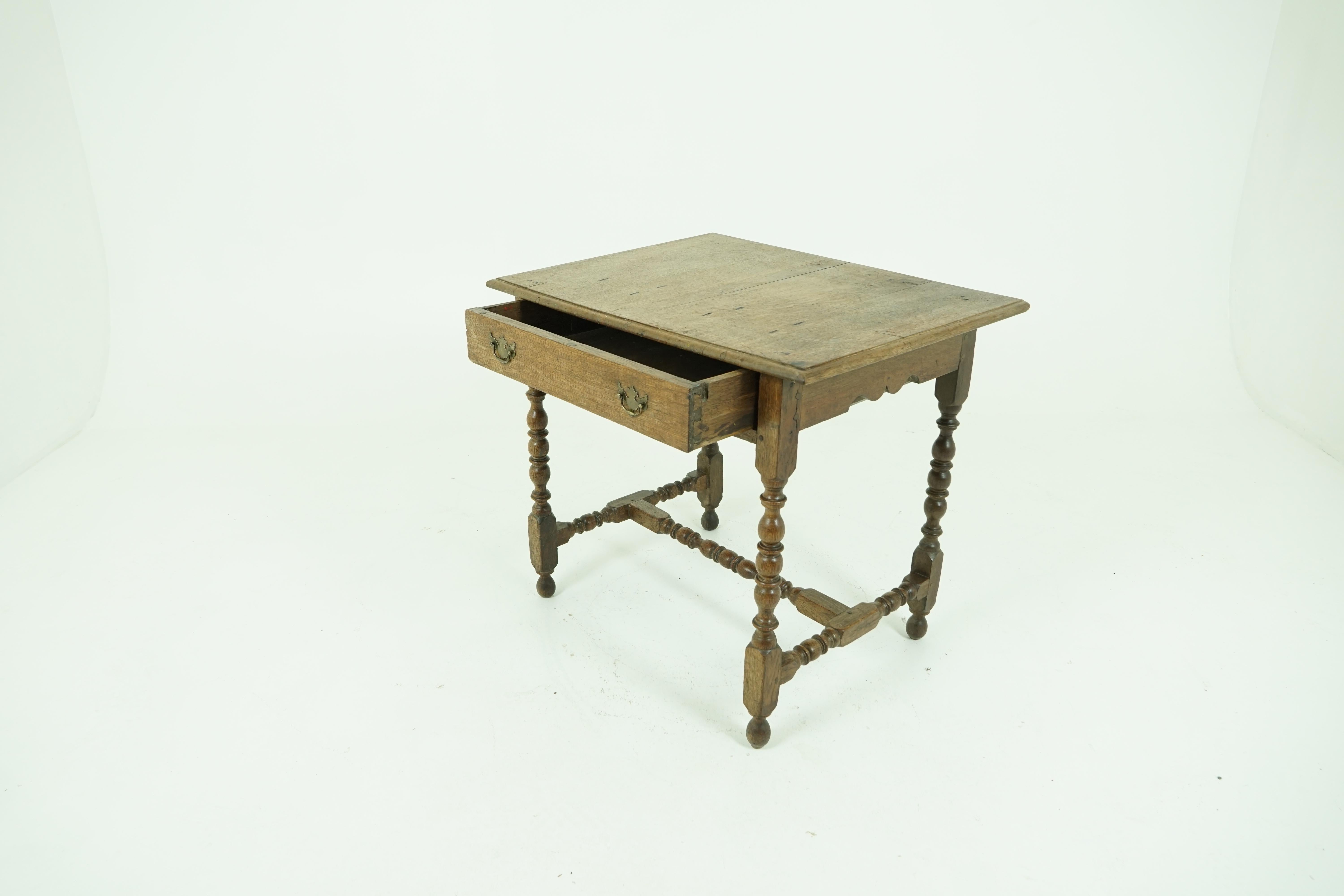 Scottish Antique Oak Table, 18th Century Georgian Desk or Hall Table, Scotland, B1683