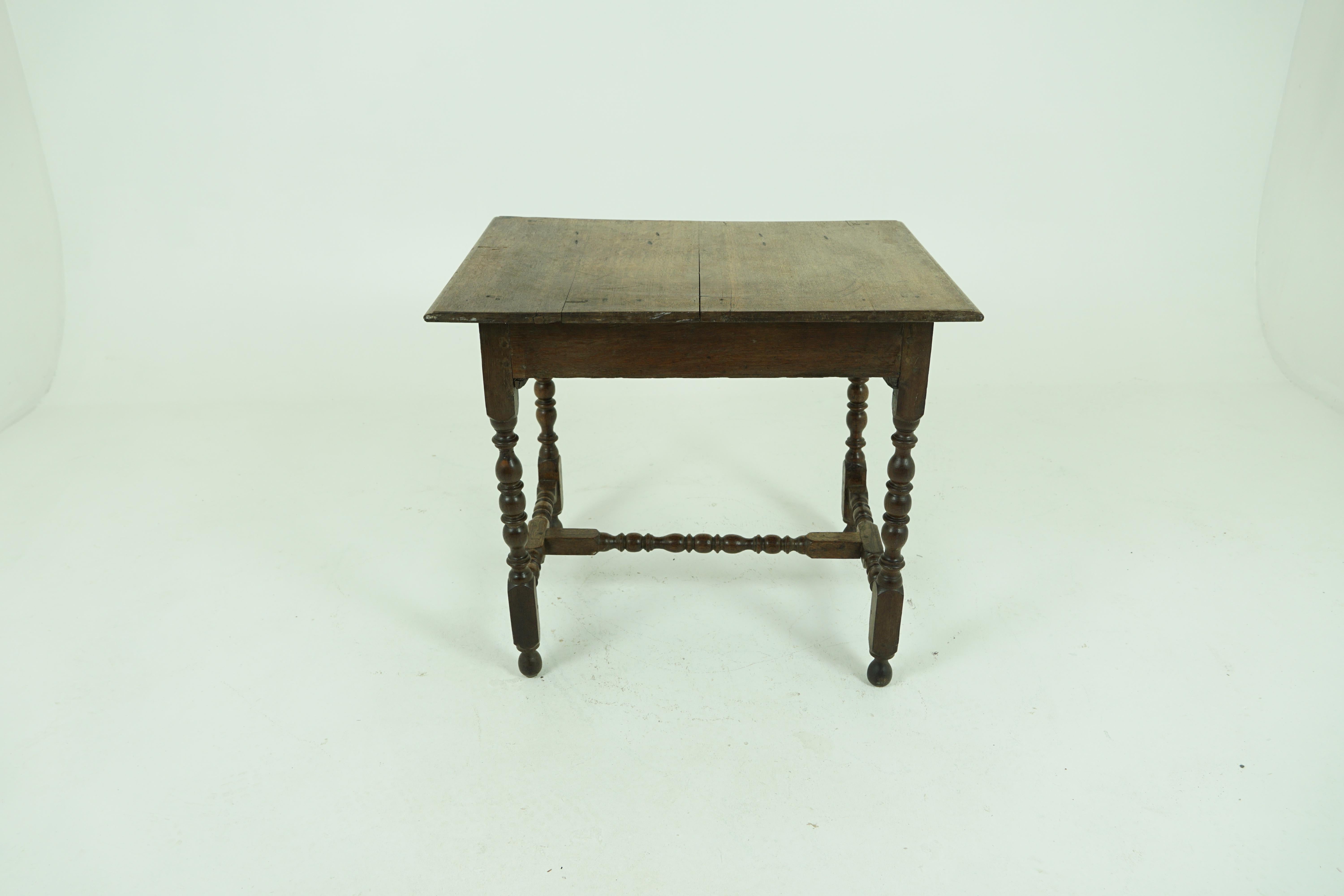 Antique Oak Table, 18th Century Georgian Desk or Hall Table, Scotland, B1683 1