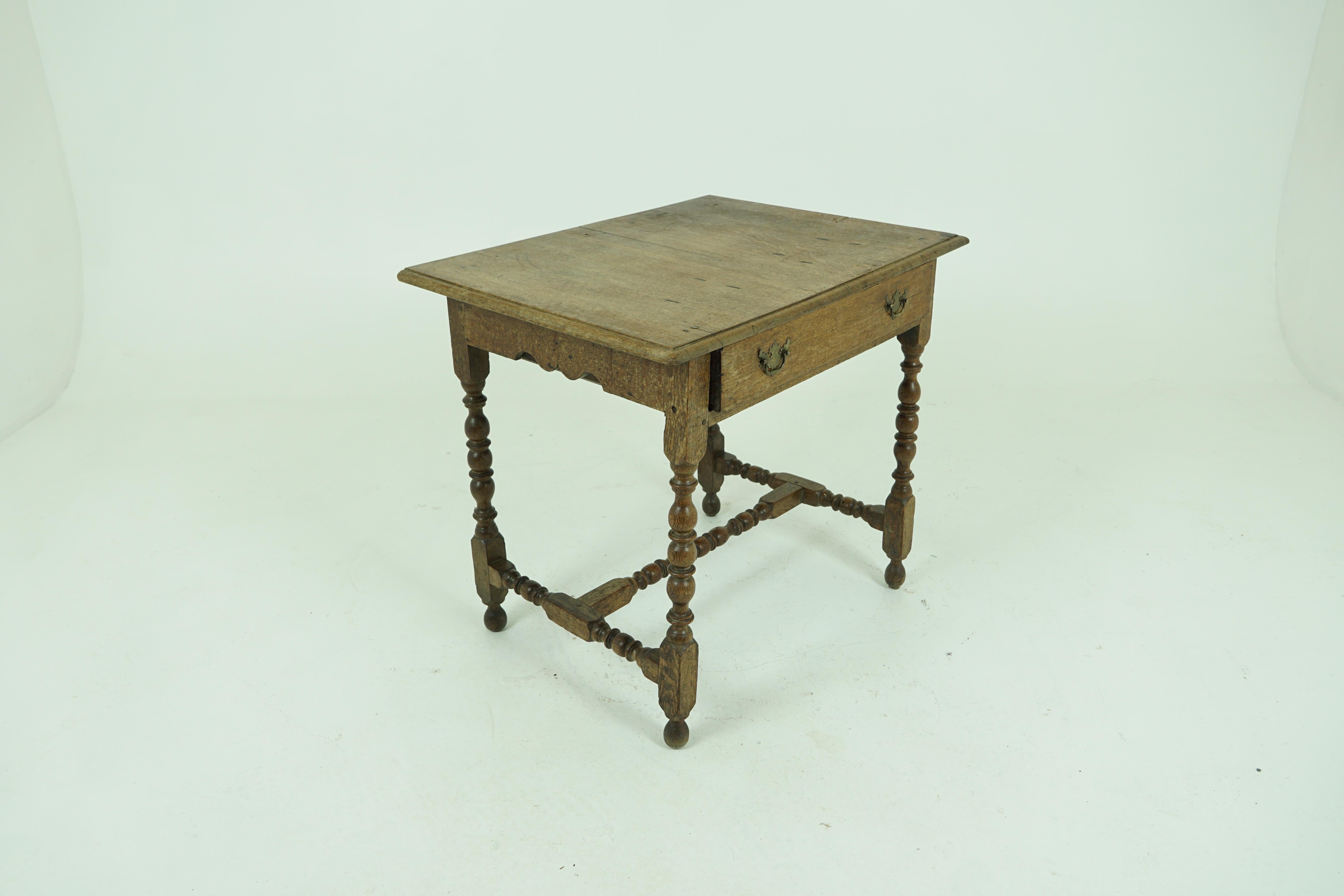 Antique Oak Table, 18th Century Georgian Desk or Hall Table, Scotland, B1683 2