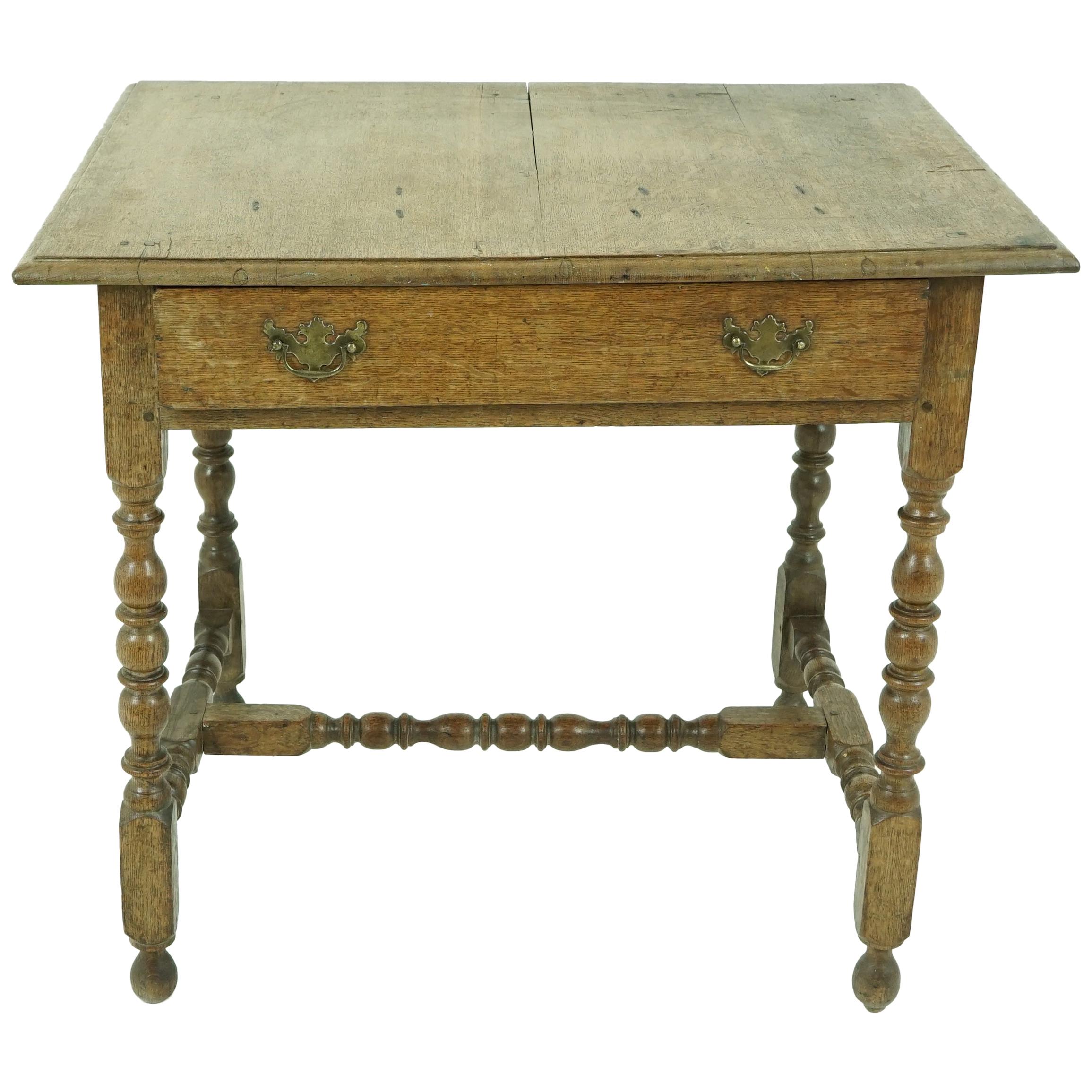 Antique Oak Table, 18th Century Georgian Desk or Hall Table, Scotland, B1683