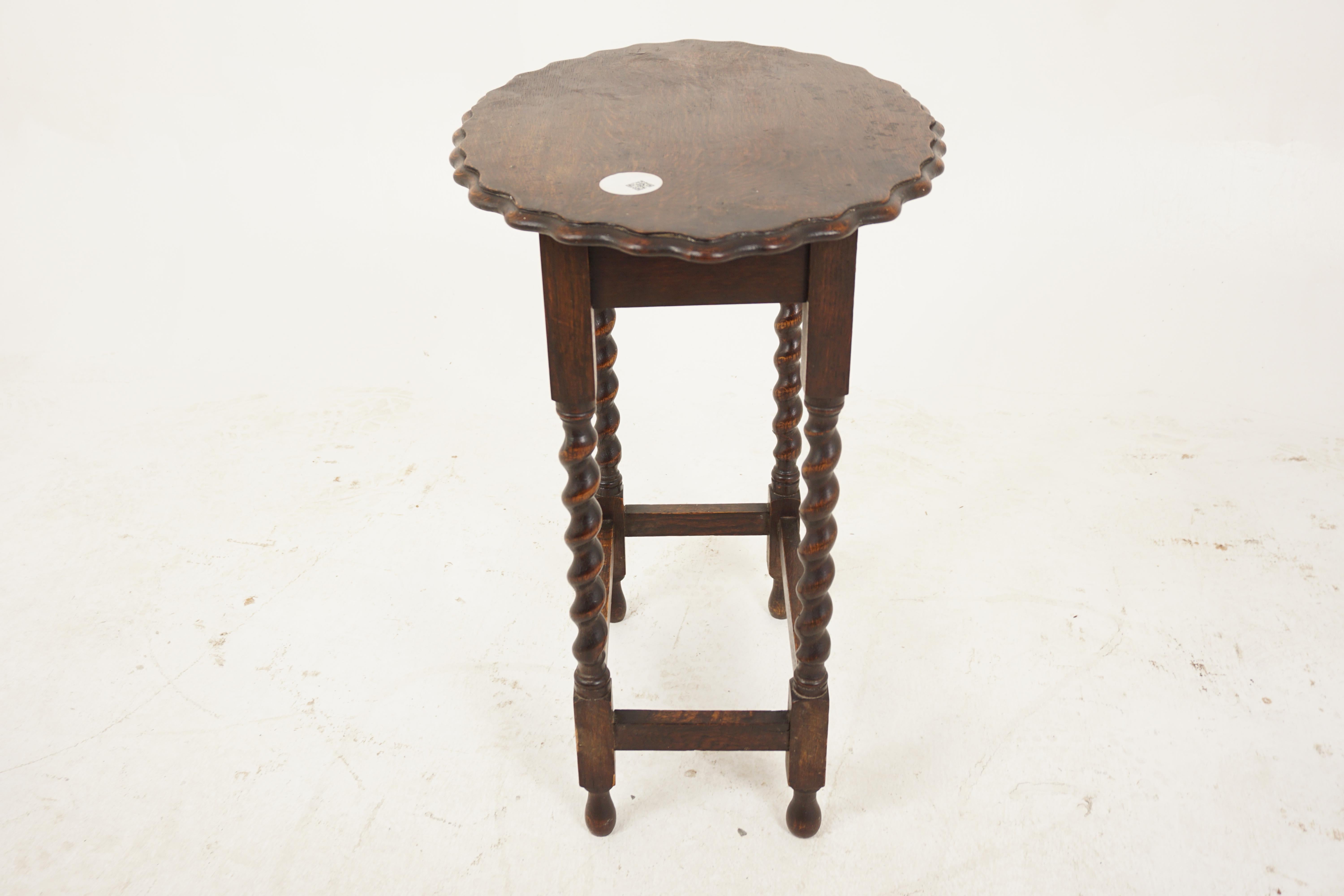 Early 20th Century Antique Oak Table, Barley Twist Oval Occasional Table, Scotland 1920, H1149
