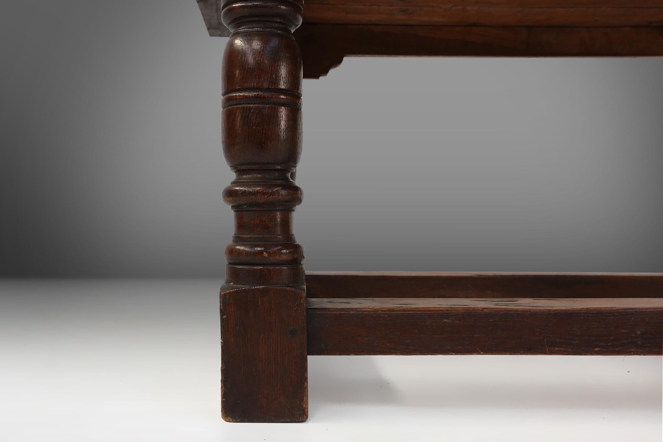 Mid-19th Century Antique Oak Table, France, 1850s For Sale