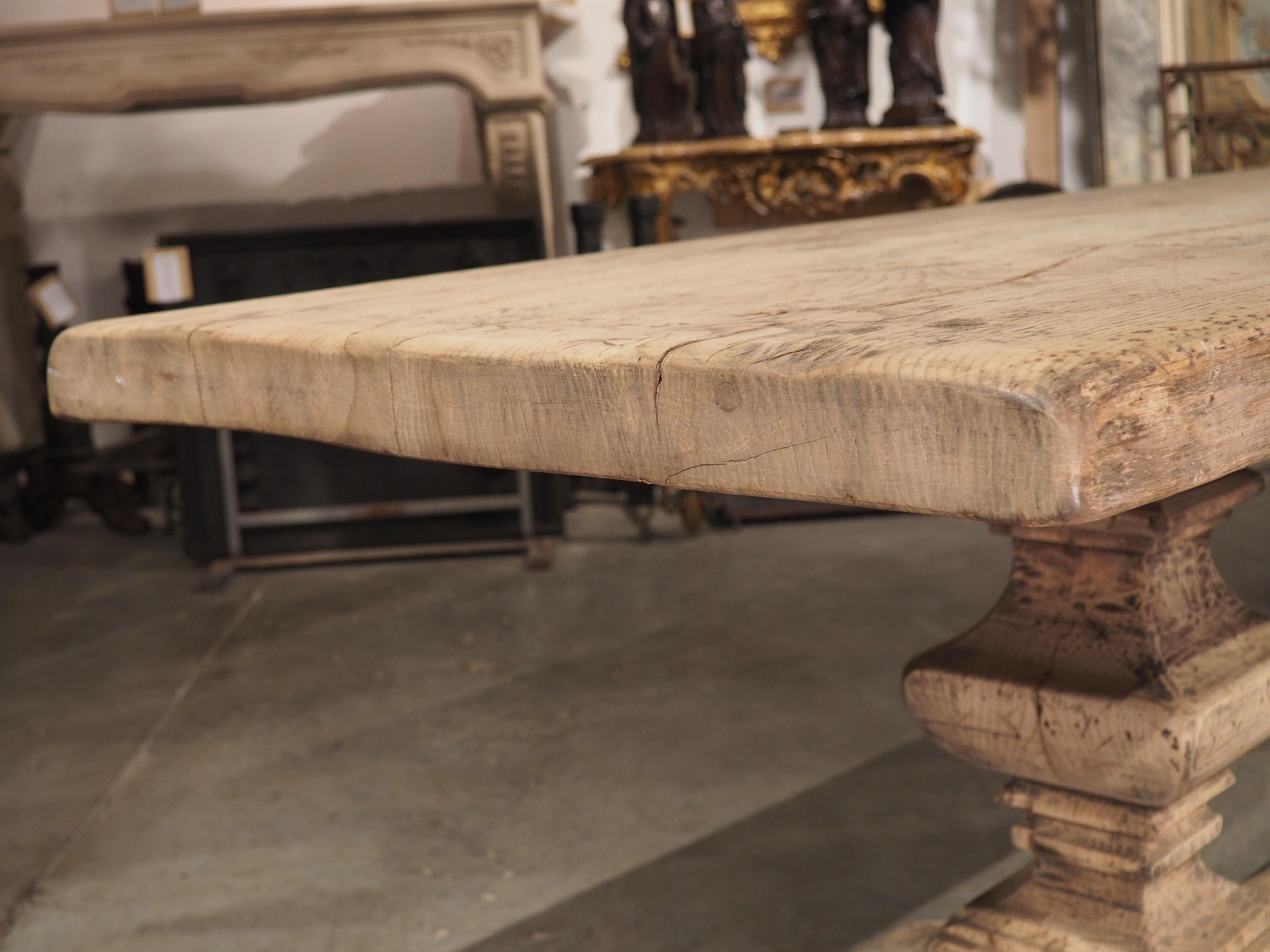 Antique Oak Table from a Villa in Asti, Piedmont Italy, 19th Century For Sale 14