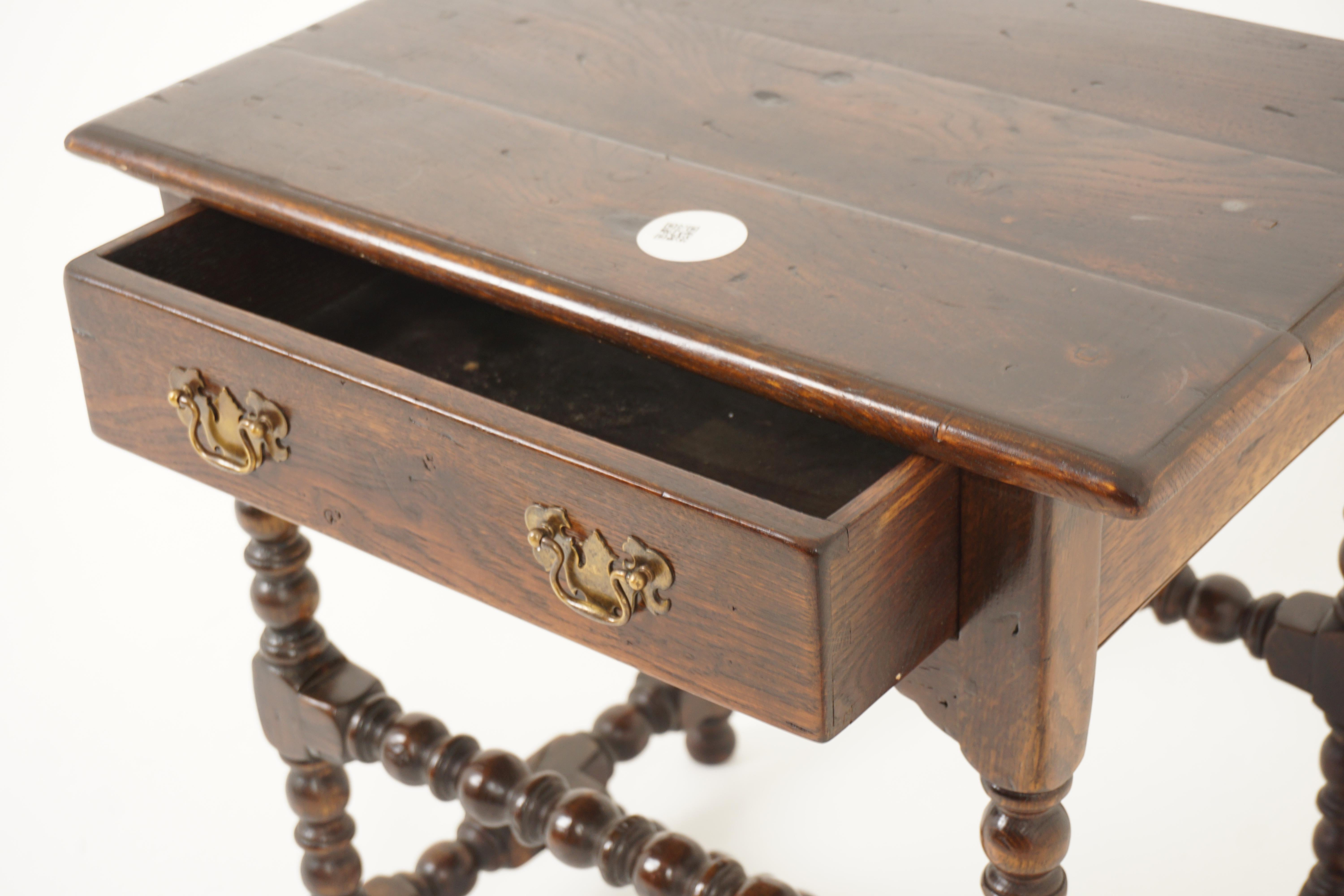Hand-Crafted Antique Oak Table, Georgian Style Country Oak Hall Table, Scotland 1840, H1136