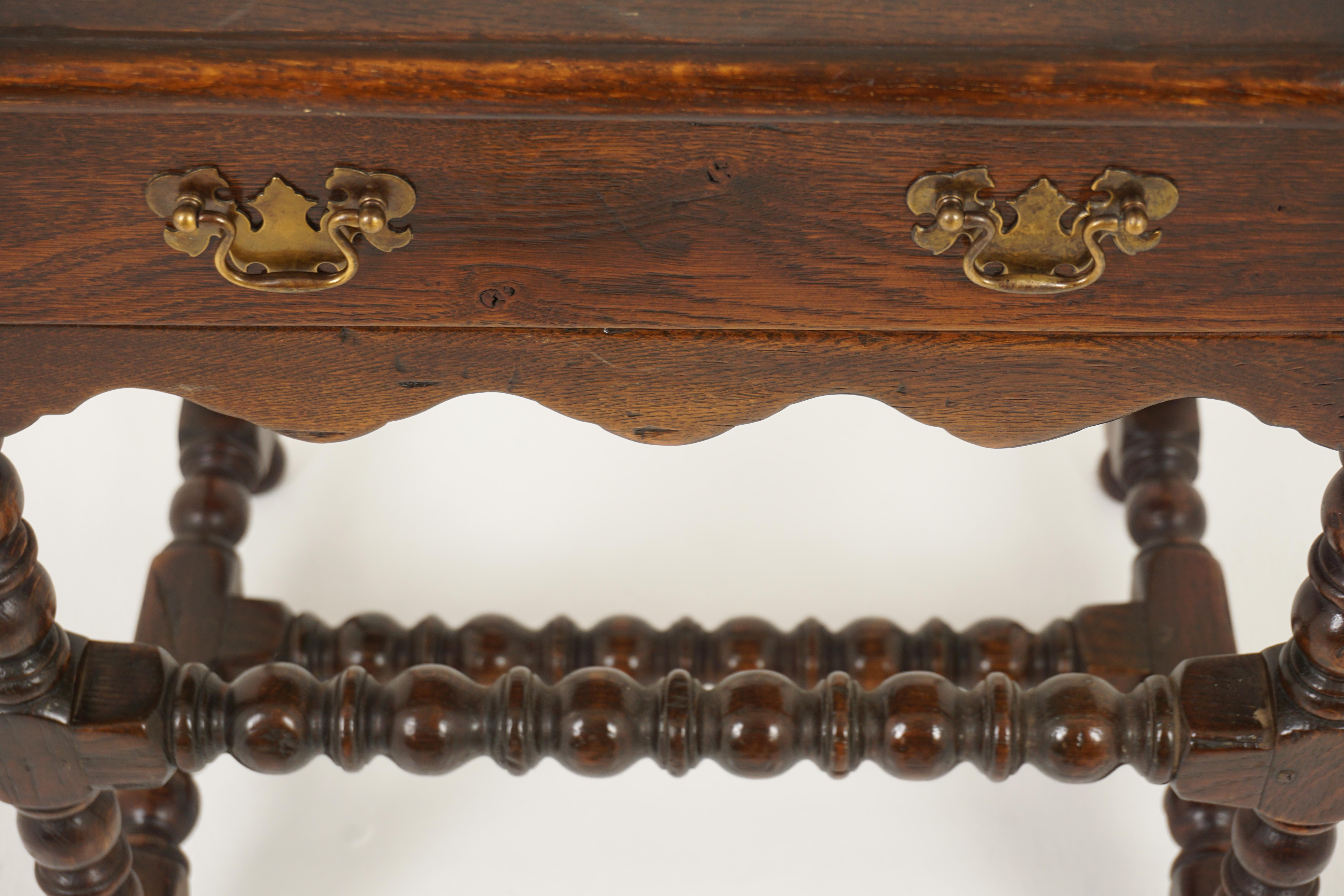 Mid-19th Century Antique Oak Table, Georgian Style Country Oak Hall Table, Scotland 1840, H1136