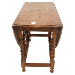 Antique Oak Table, Large Drop Leaf Dining Table, Scotland 1920, H1094