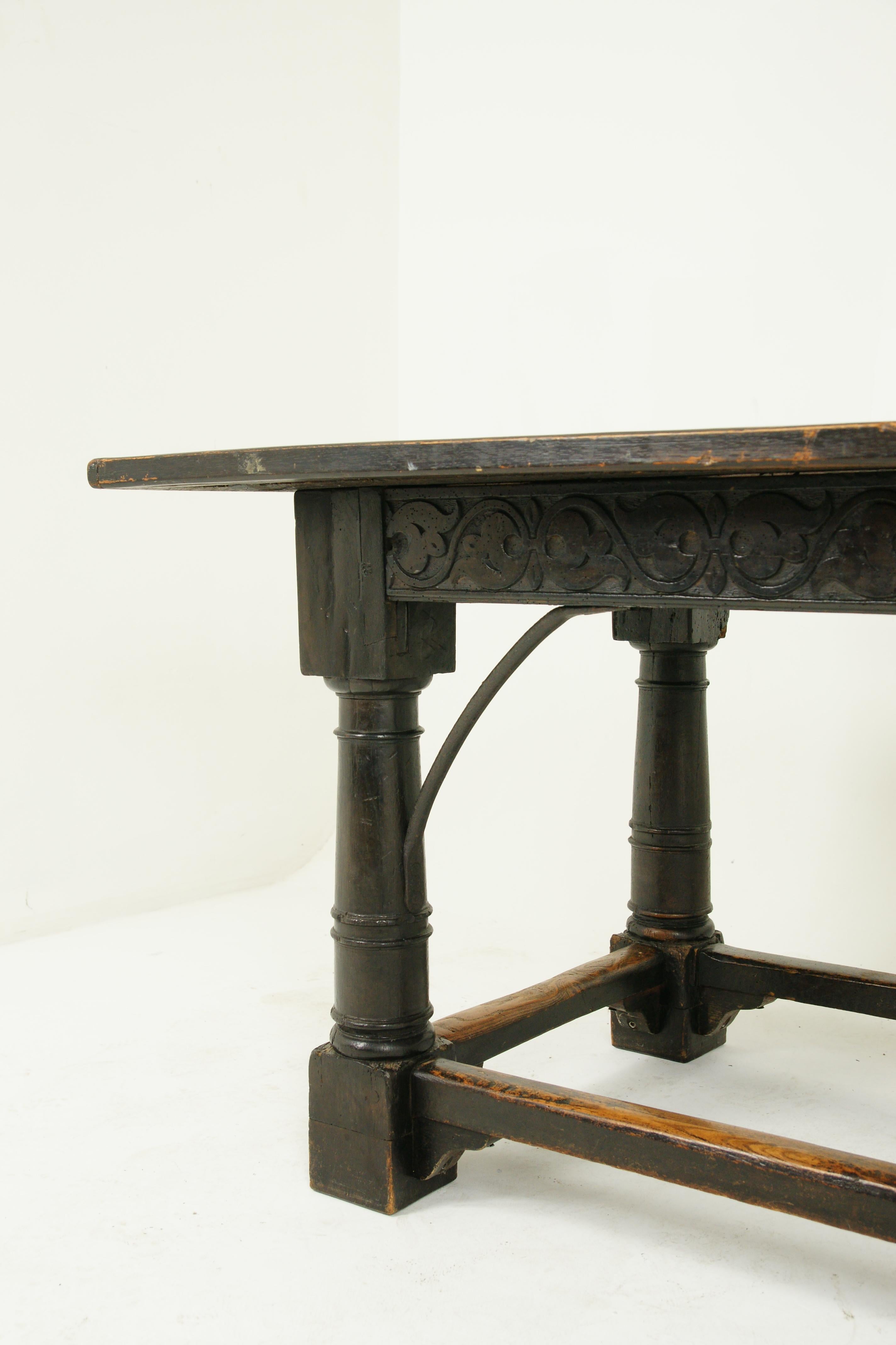 Hand-Crafted Antique Oak Table, Refectory Table, Scotland 1780, Antique Furniture, B1543
