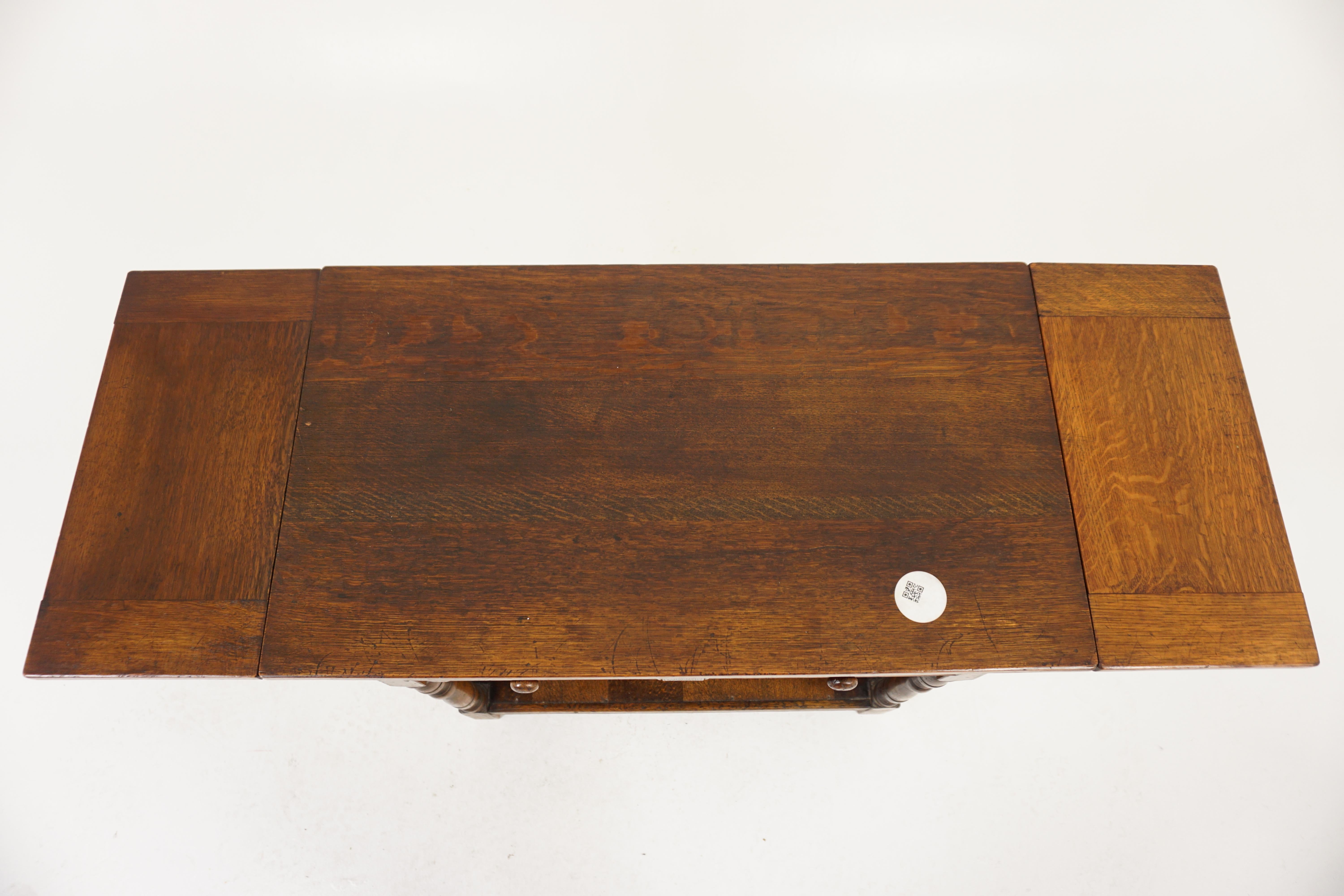 Antique Oak Table, Serving Table with Leaves, Hall Table, Scotland 1930, H1053 In Good Condition In Vancouver, BC