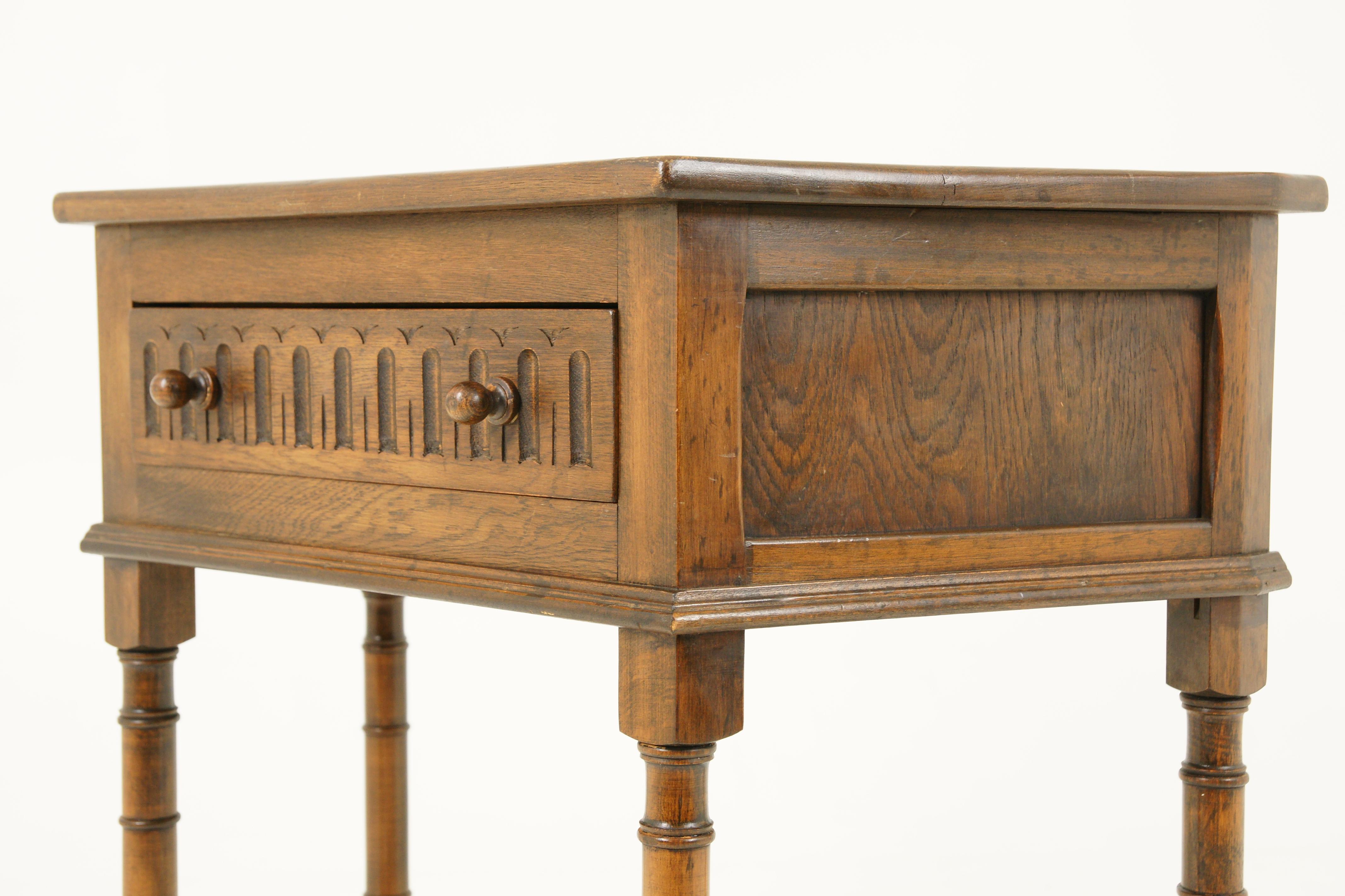 Hand-Crafted Antique Oak Table, Vintage Console Table or Hall Table, Scotland 1940, B1737