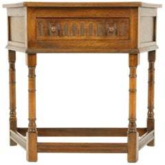 Vintage Oak Table, Vintage Console Table or Hall Table, Scotland 1940, B1737