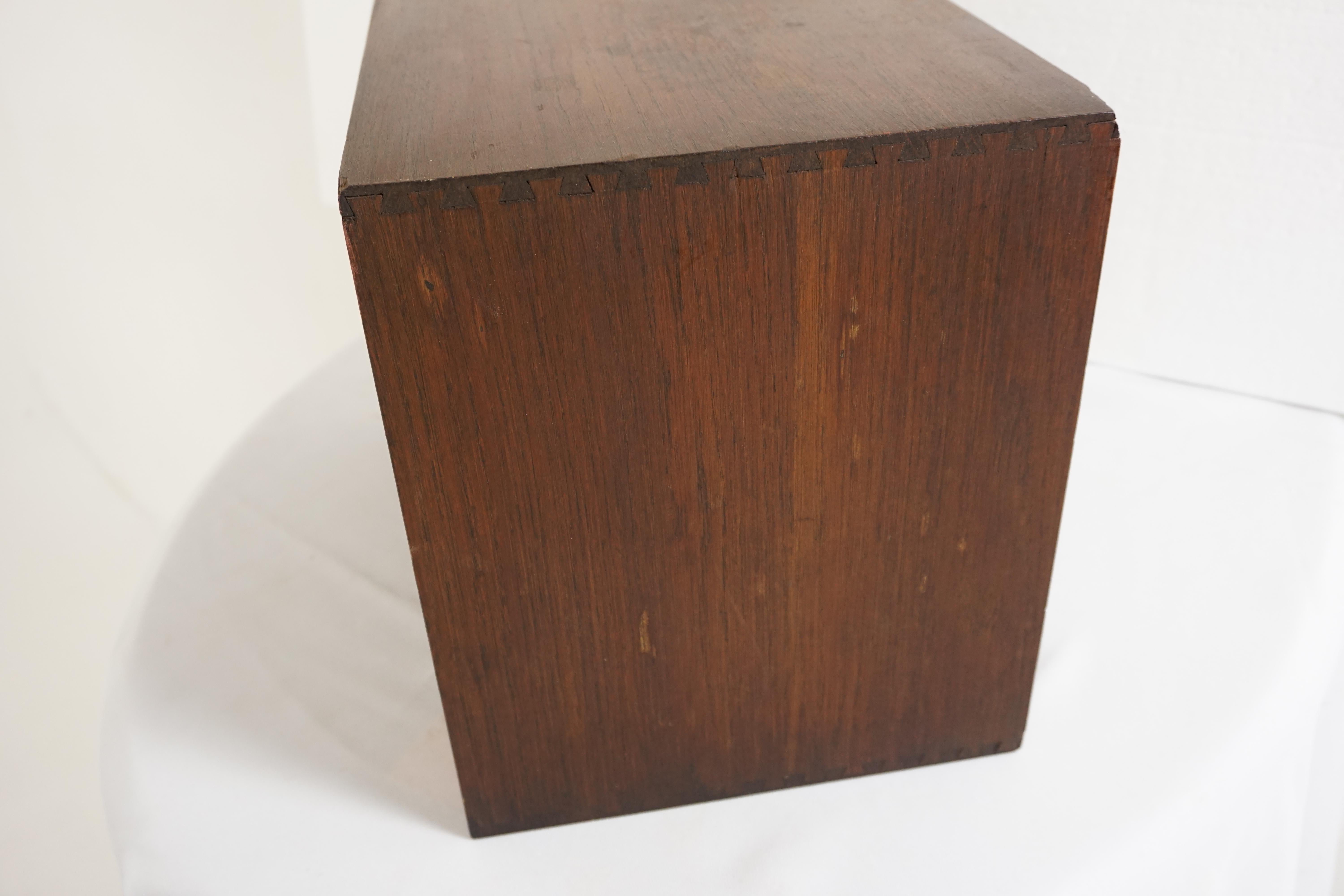 Scottish Antique Oak Tabletop 4-Drawer File Cabinet, Scotland 1910, B1893