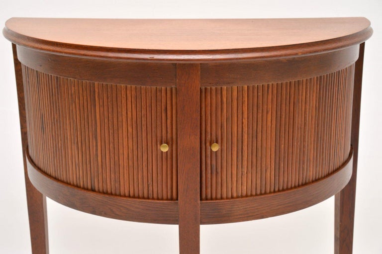 Antique Oak Tambour Front Console Table At 1stdibs