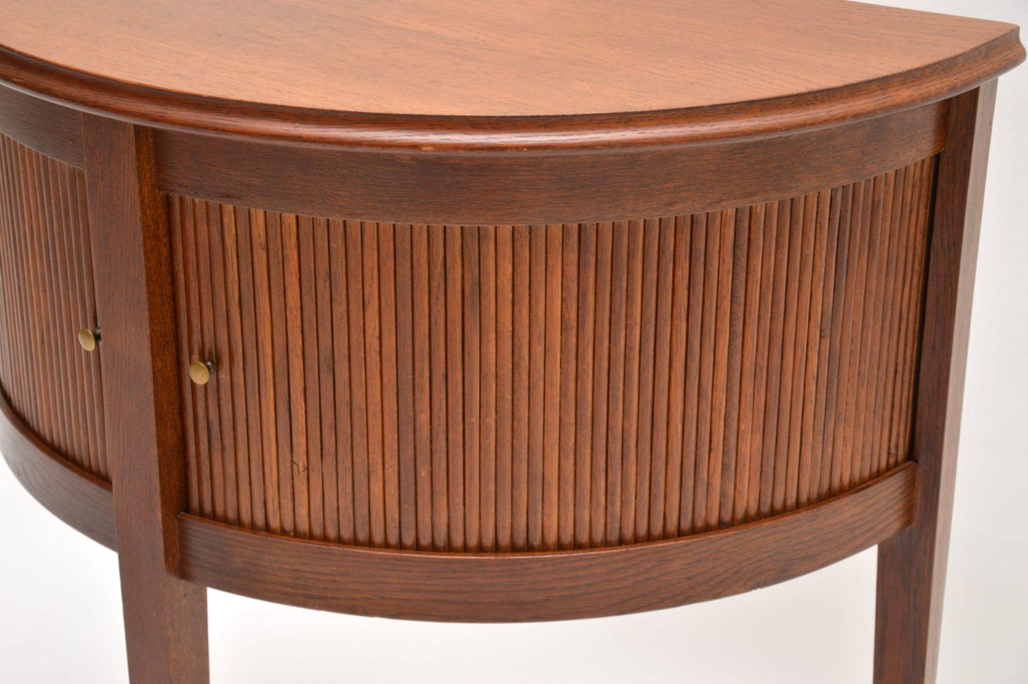 Art Deco Antique Oak Tambour Front Console Table