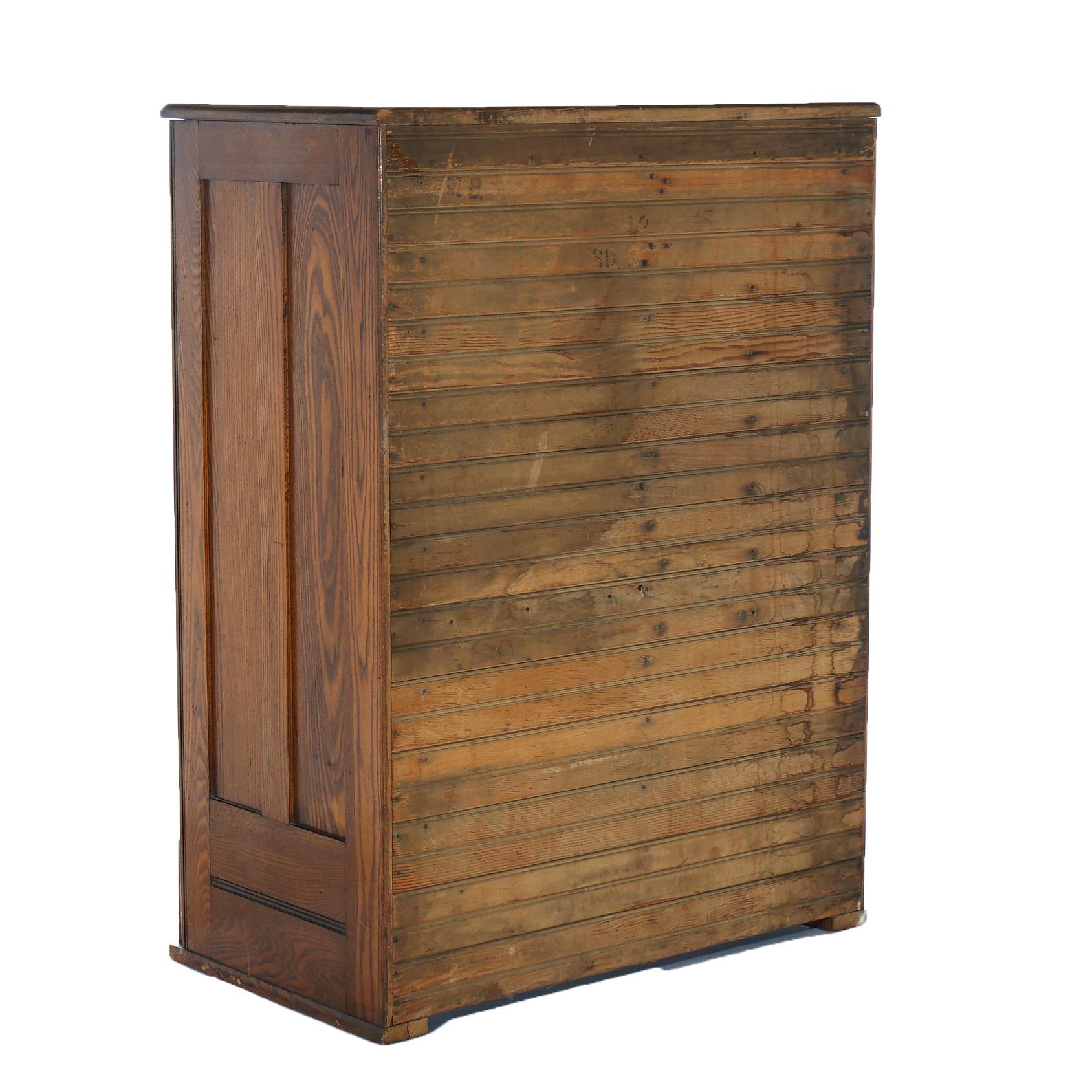 Antique Oak Three-Door Icebox with Original Finish C1920 7