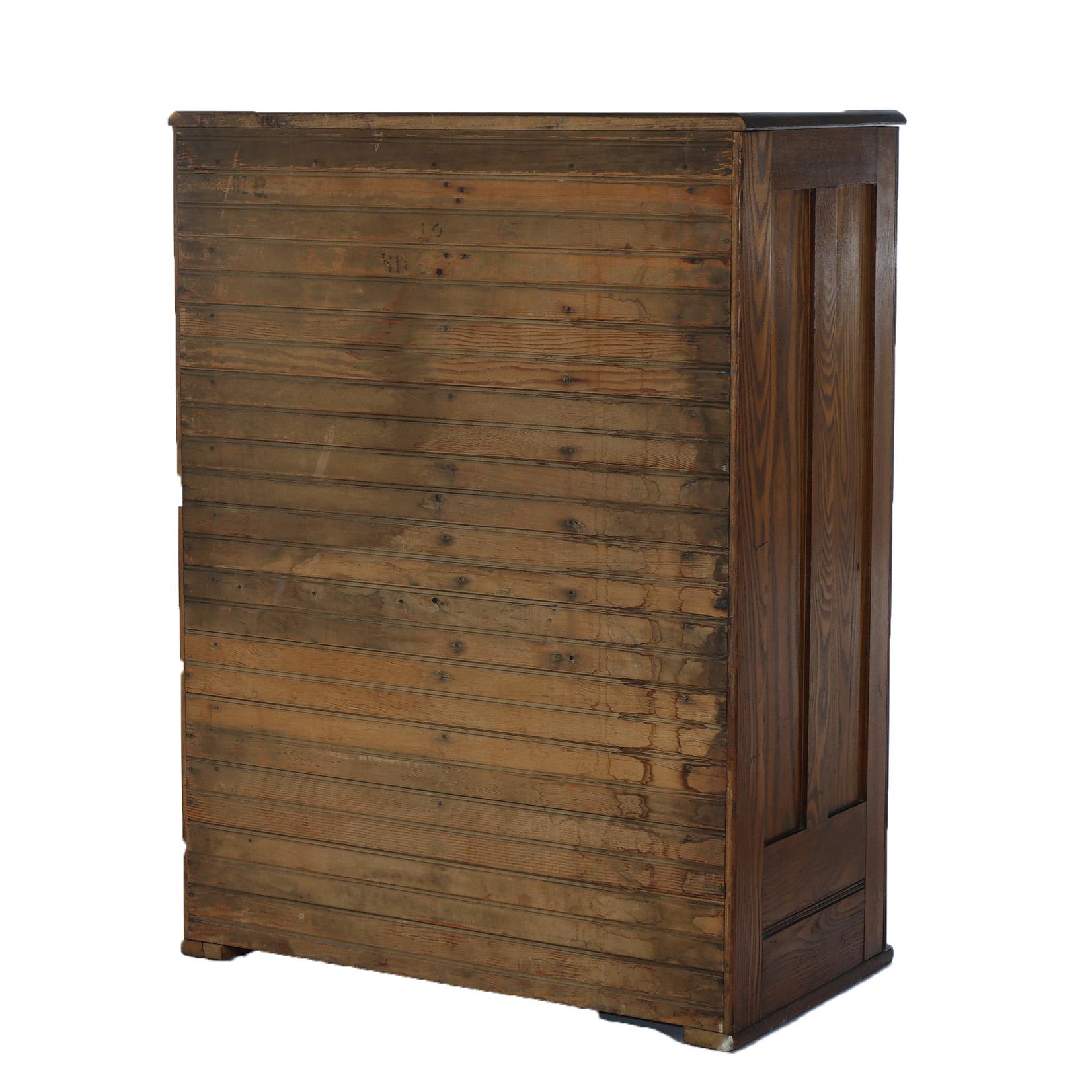 Antique Oak Three-Door Icebox with Original Finish C1920 8