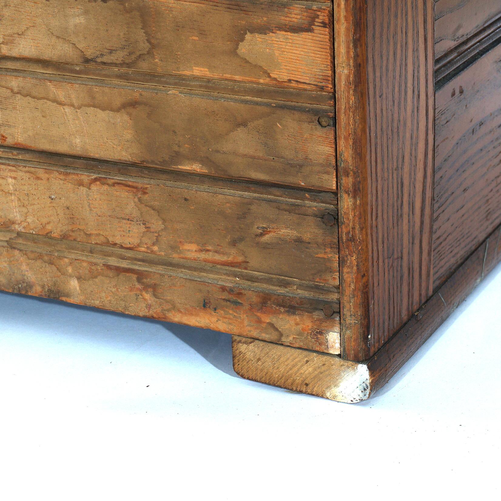 Antique Oak Three-Door Icebox with Original Finish C1920 13