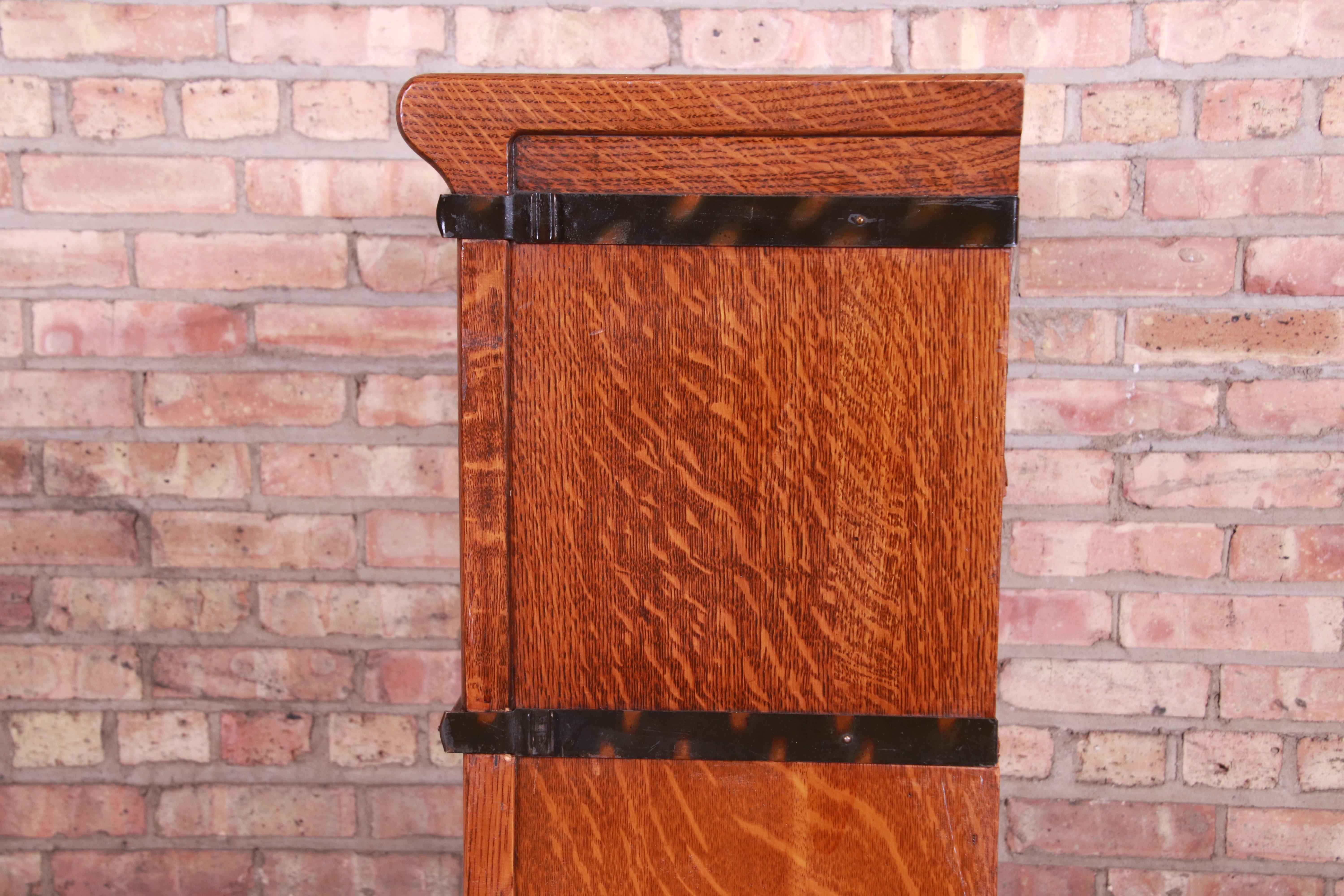 Antique Oak Three-Stack Barrister Bookcase by Macey, circa 1920s 3
