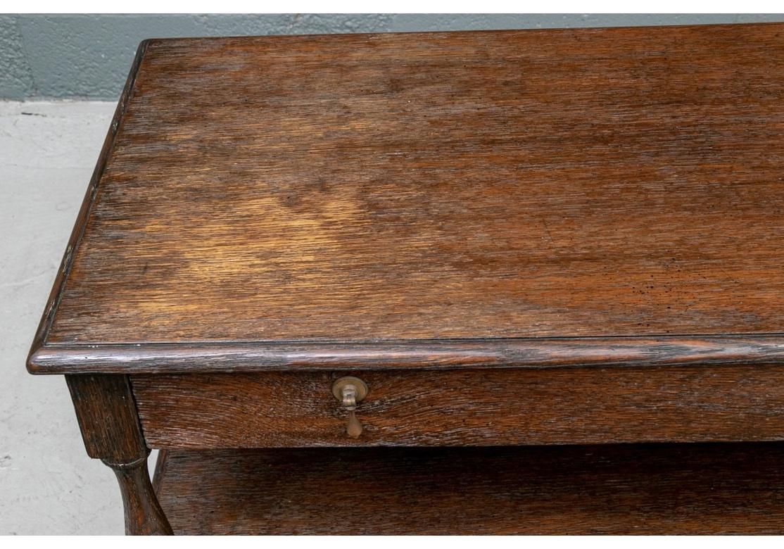 Antique Oak Tiered Console  In Fair Condition For Sale In Bridgeport, CT