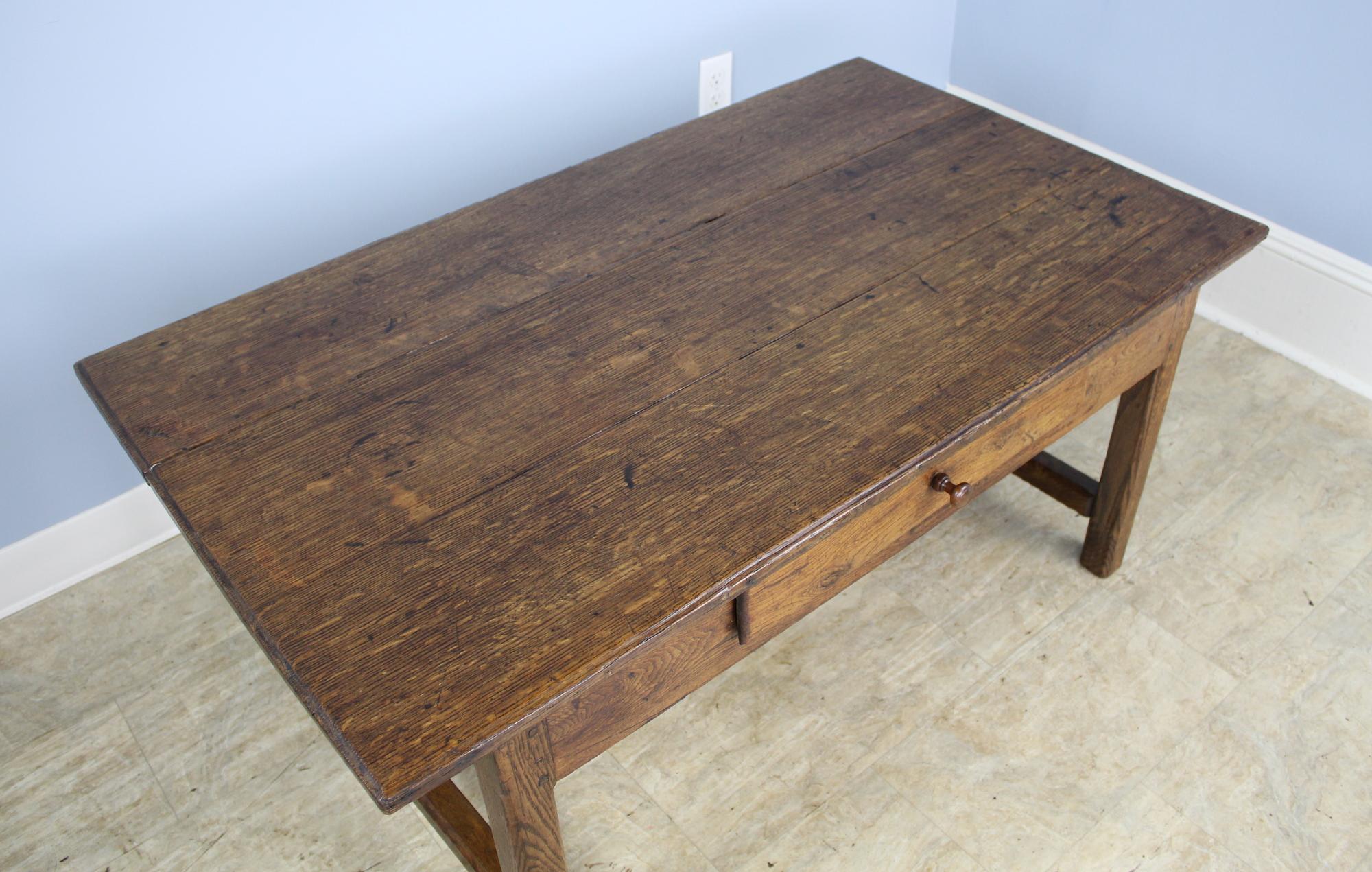 French Antique Oak Trestle Based Coffee Table