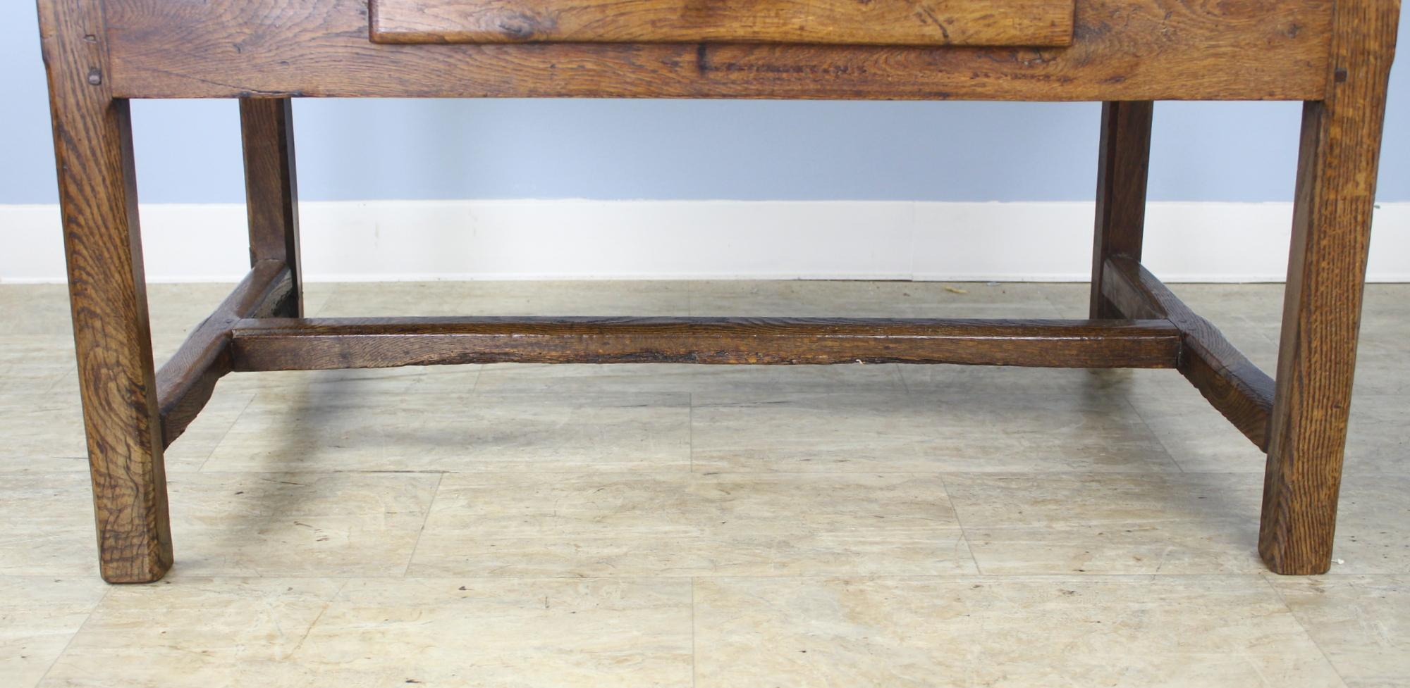 Early 19th Century Antique Oak Trestle Based Coffee Table