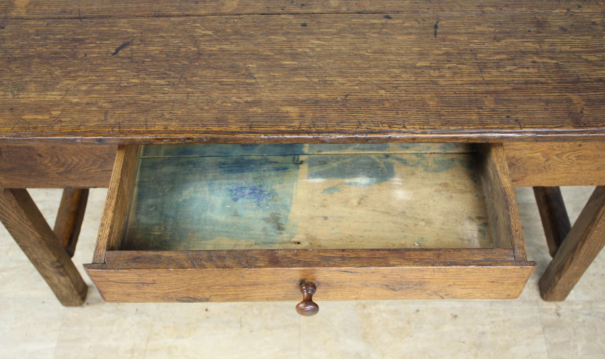 Antique Oak Trestle Based Coffee Table 2