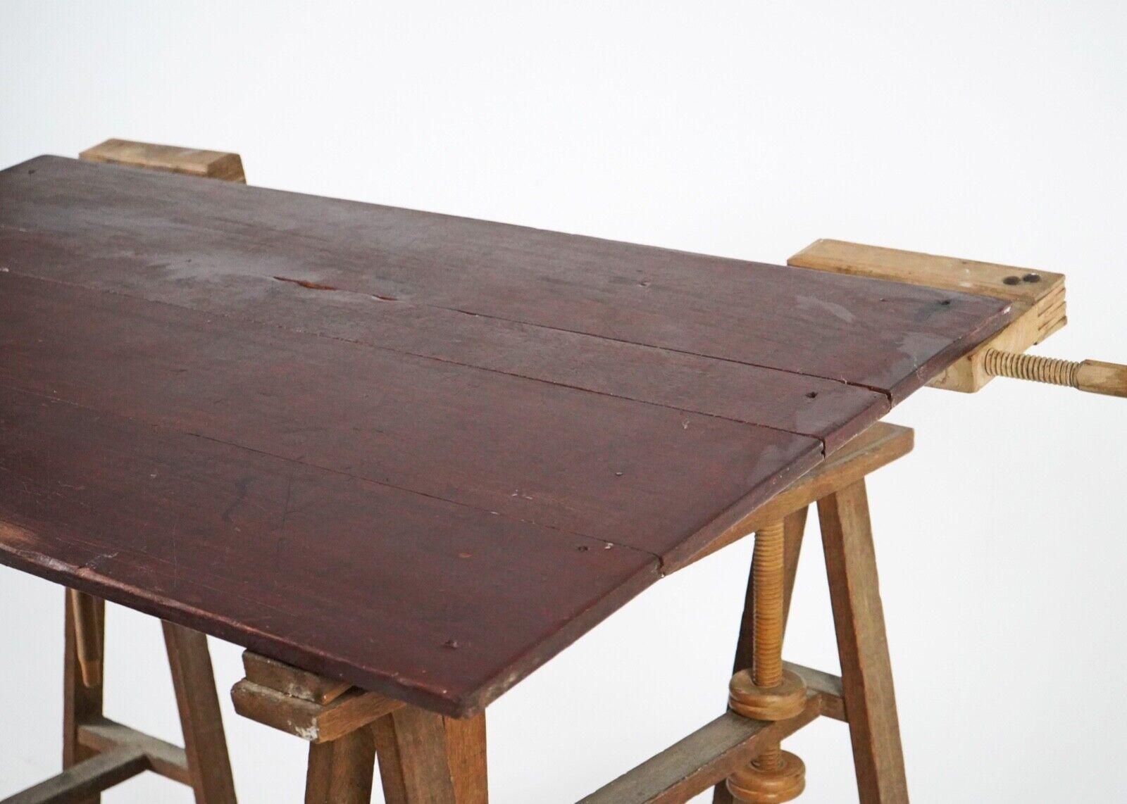 Antique Oak Trestles Trestle Table/Desk In Good Condition In Dorchester, GB