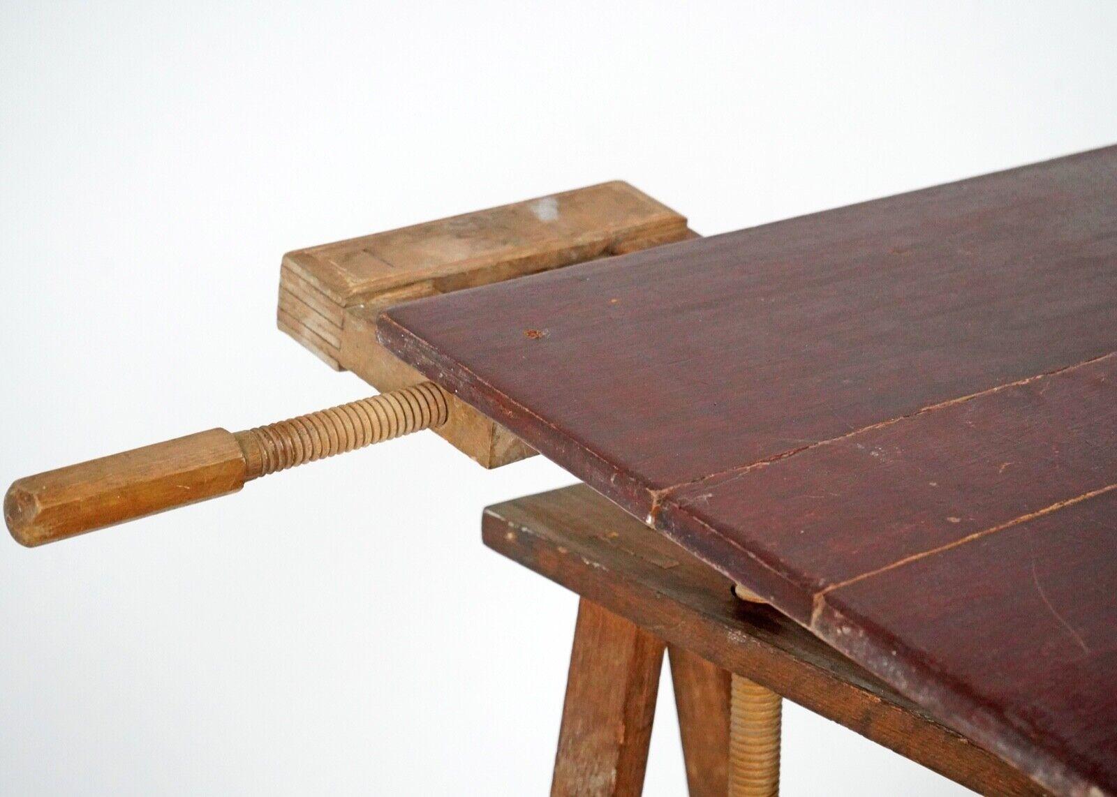 Antique Oak Trestles Trestle Table/Desk 2