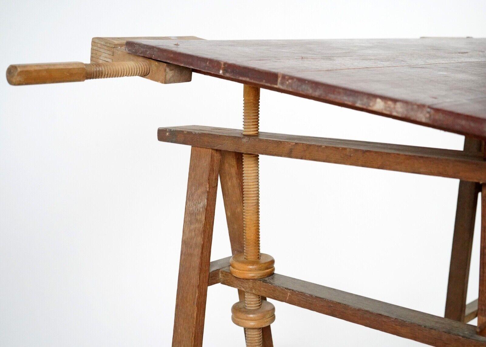 Antique Oak Trestles Trestle Table/Desk 3
