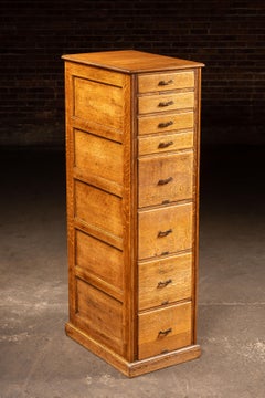 Antique Oak Vertical File Cabinet with Document Drawers by Library Bureau