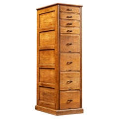Antique Oak Vertical File Cabinet with Document Drawers by Library Bureau