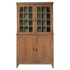 Vitrine ancienne en chêne, française, 1910-1919, rangement fonctionnel