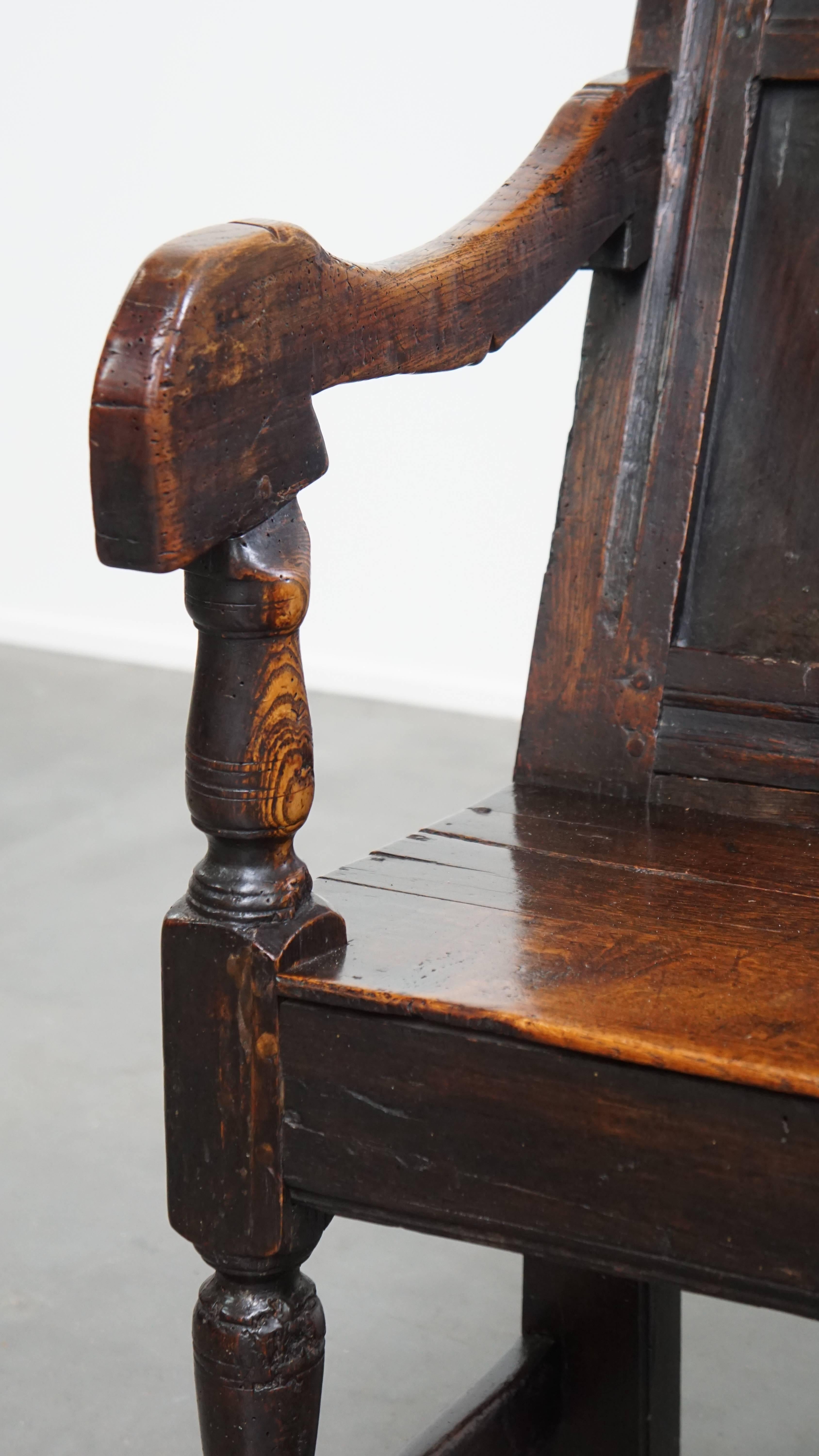 Antiker Oak Wainscot Chair / Beistellstuhl aus dem 17. im Angebot 3