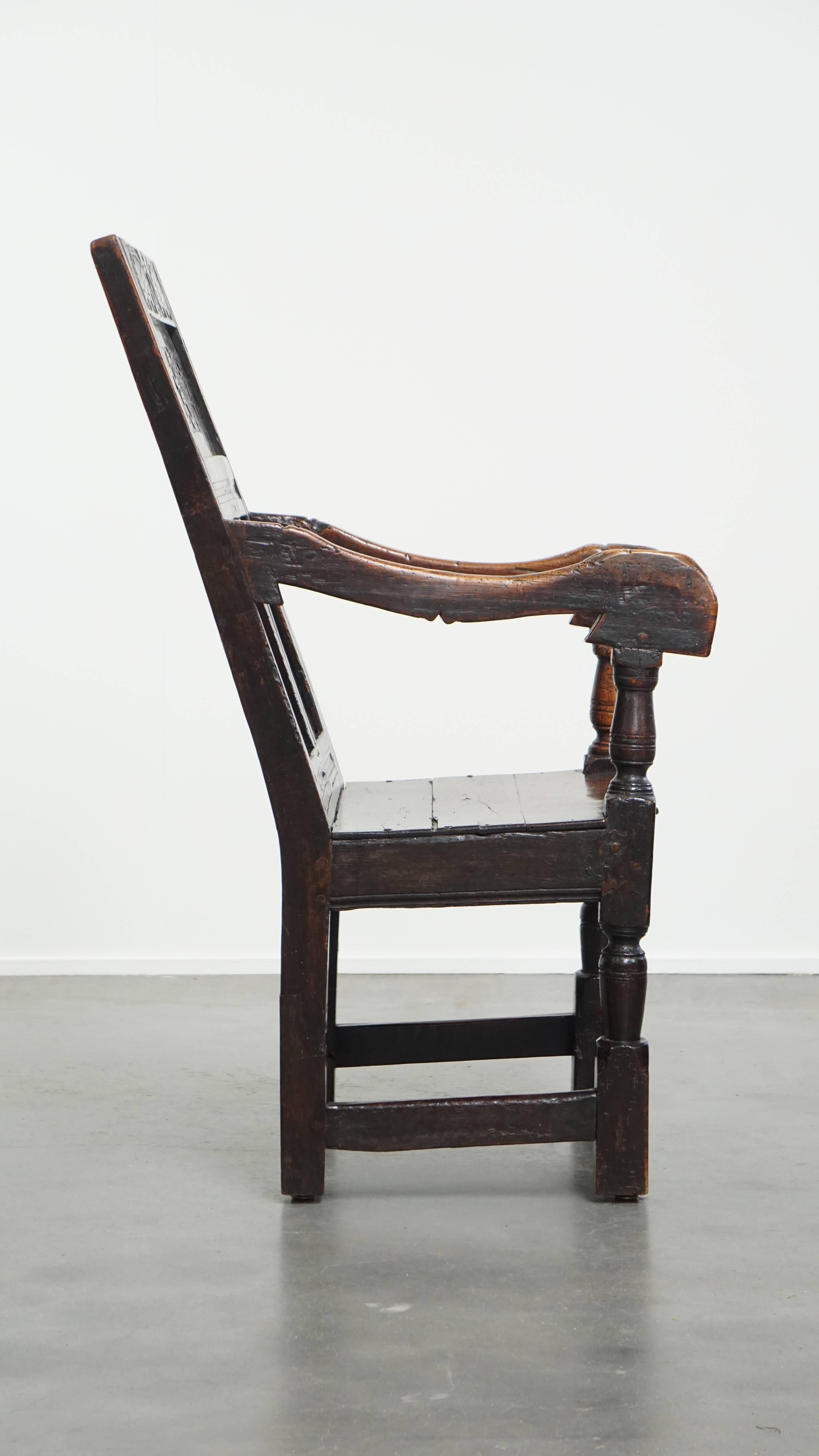 Antiker Oak Wainscot Chair / Beistellstuhl aus dem 17. (Klassisch-römisch) im Angebot