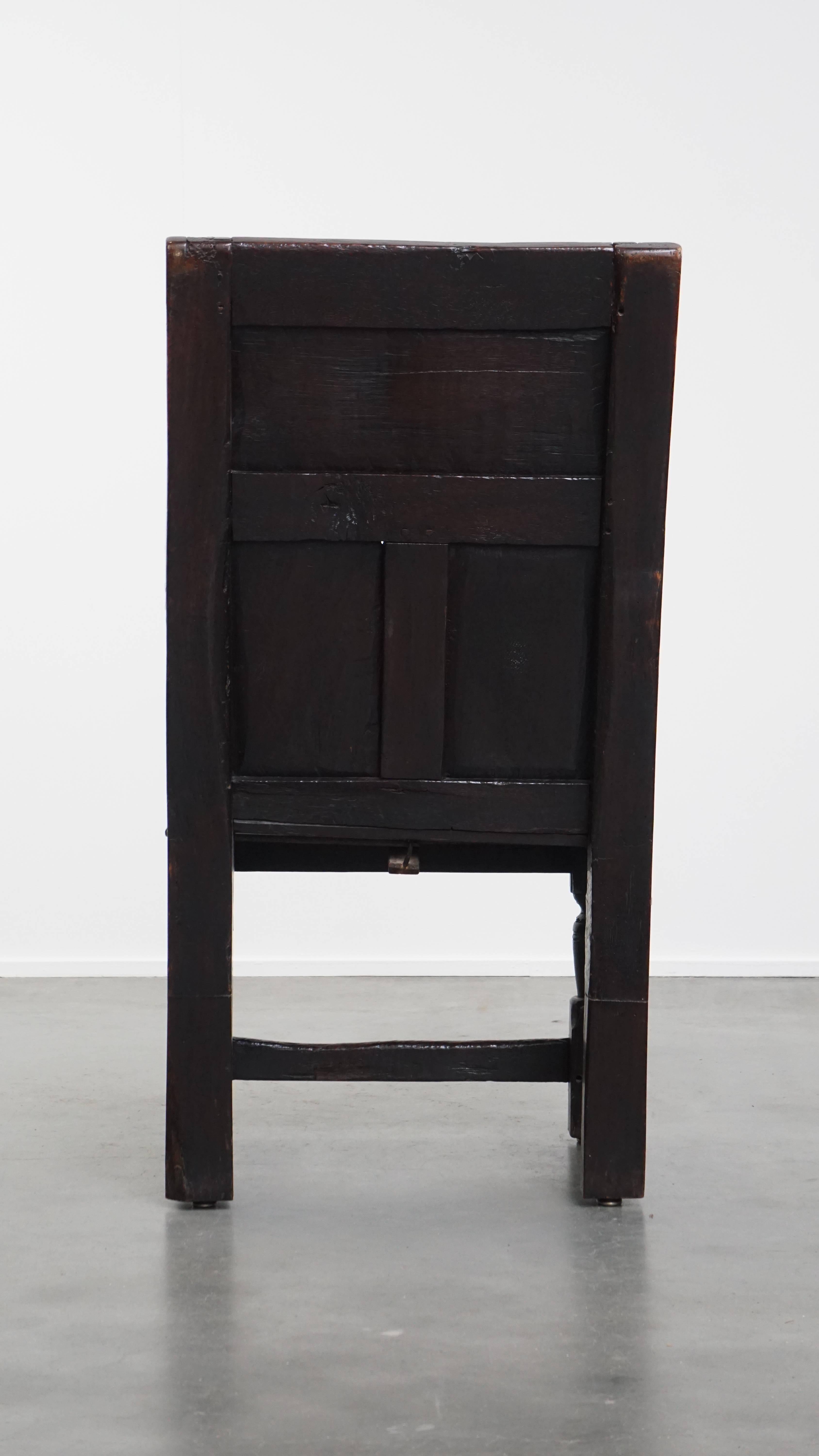 Antiker Oak Wainscot Chair / Beistellstuhl aus dem 17. (Handgefertigt) im Angebot