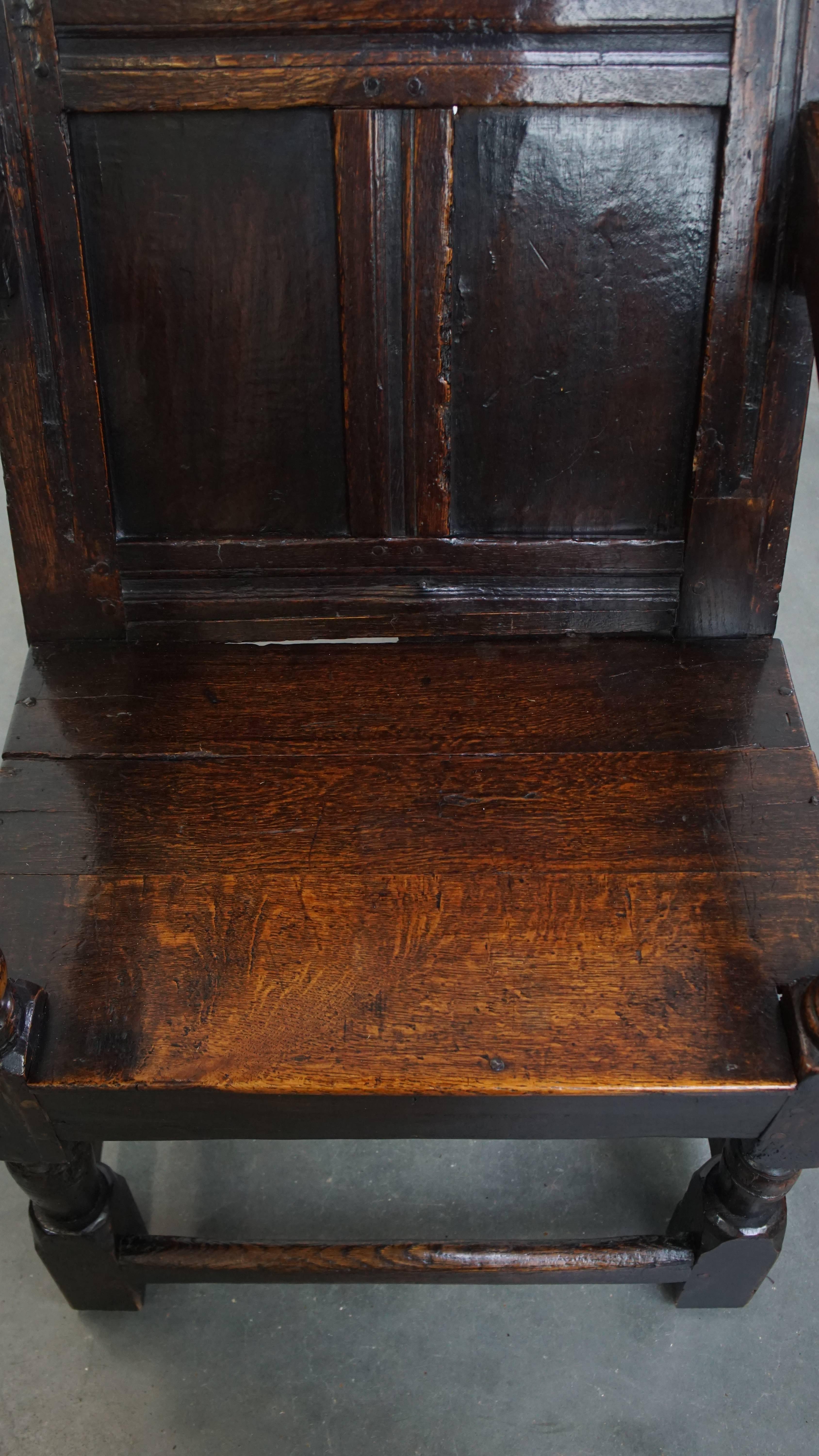 Antiker Oak Wainscot Chair / Beistellstuhl aus dem 17. (18. Jahrhundert und früher) im Angebot