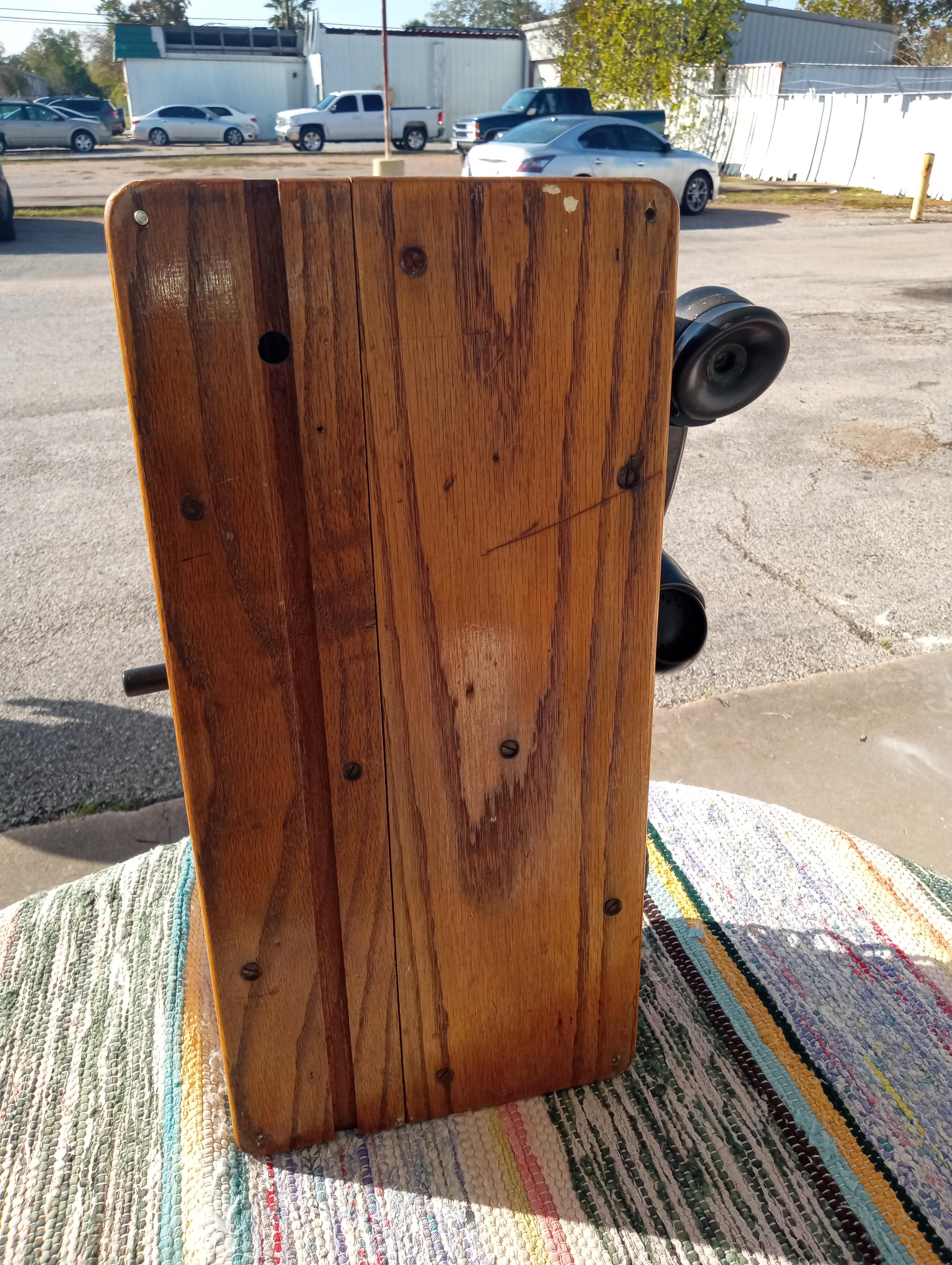 Mid-20th Century Antique Oak Wall Phone For Sale