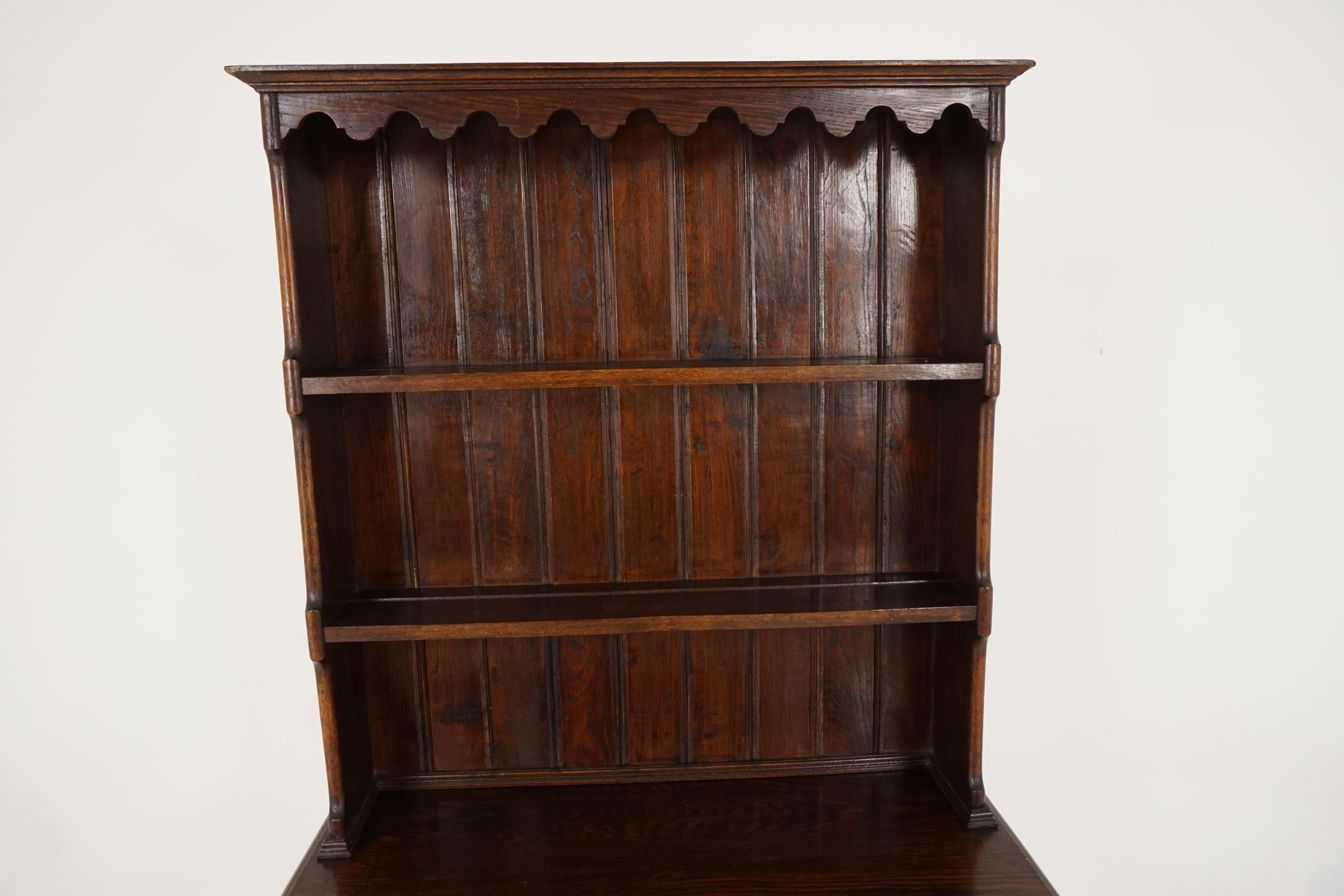 Hand-Crafted Antique Oak Welsh Dresser, Buffet Sideboard, Scotland, 1920, B2387