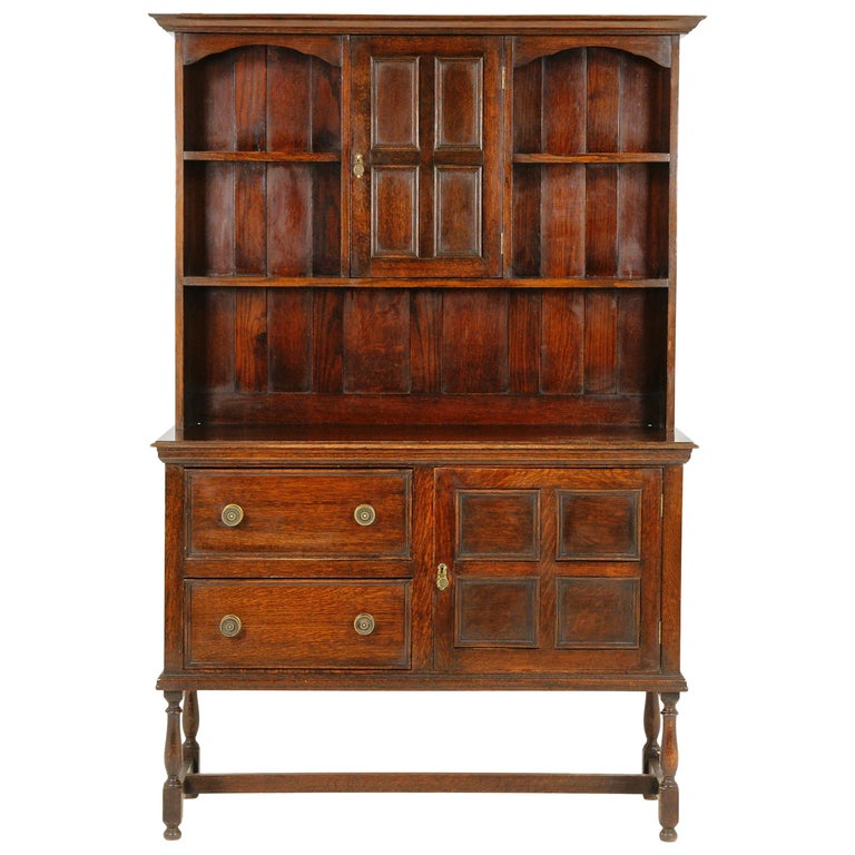 Antique Oak Welsh Dresser / Plate Back, Scotland, 1920, B1676 at 1stDibs