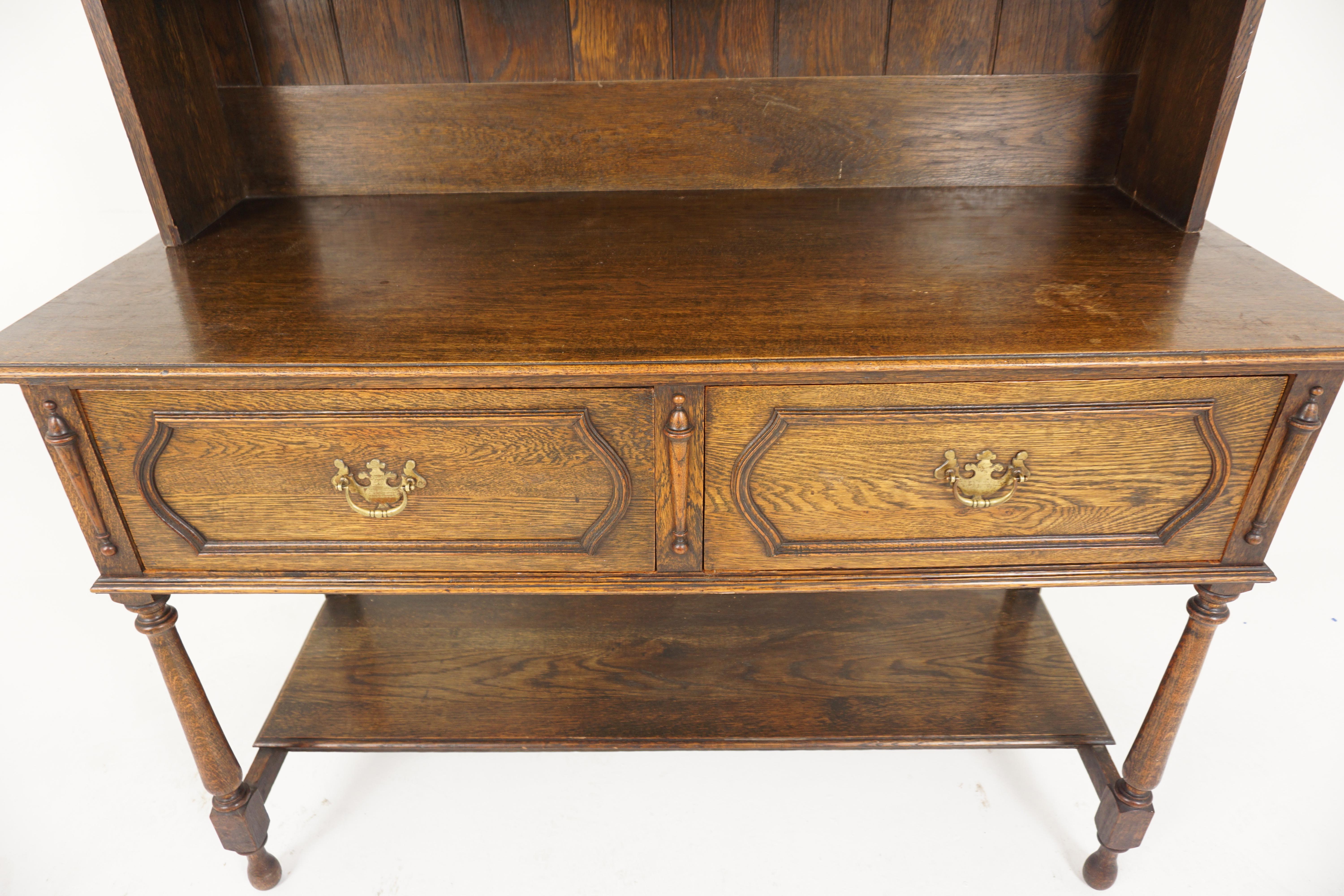 20th Century Antique Oak Welsh Dresser, Sideboard, Buffet and Hutch, Scotland 1910, H799