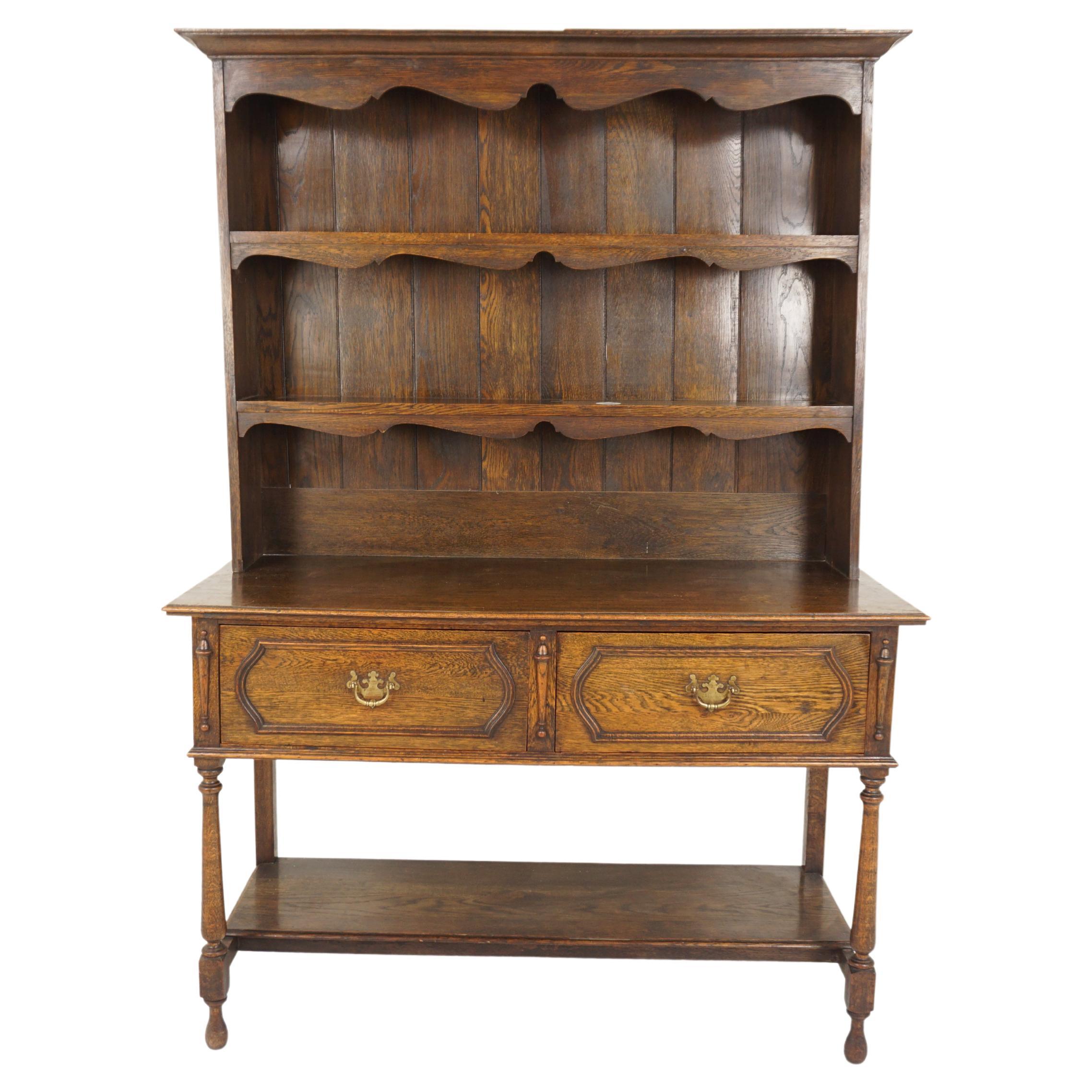 Antique Oak Welsh Dresser, Sideboard, Buffet and Hutch, Scotland 1910, H799