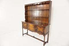 Antique Oak Welsh Dresser, Sideboard, Buffet + Hutch, Scotland 1920