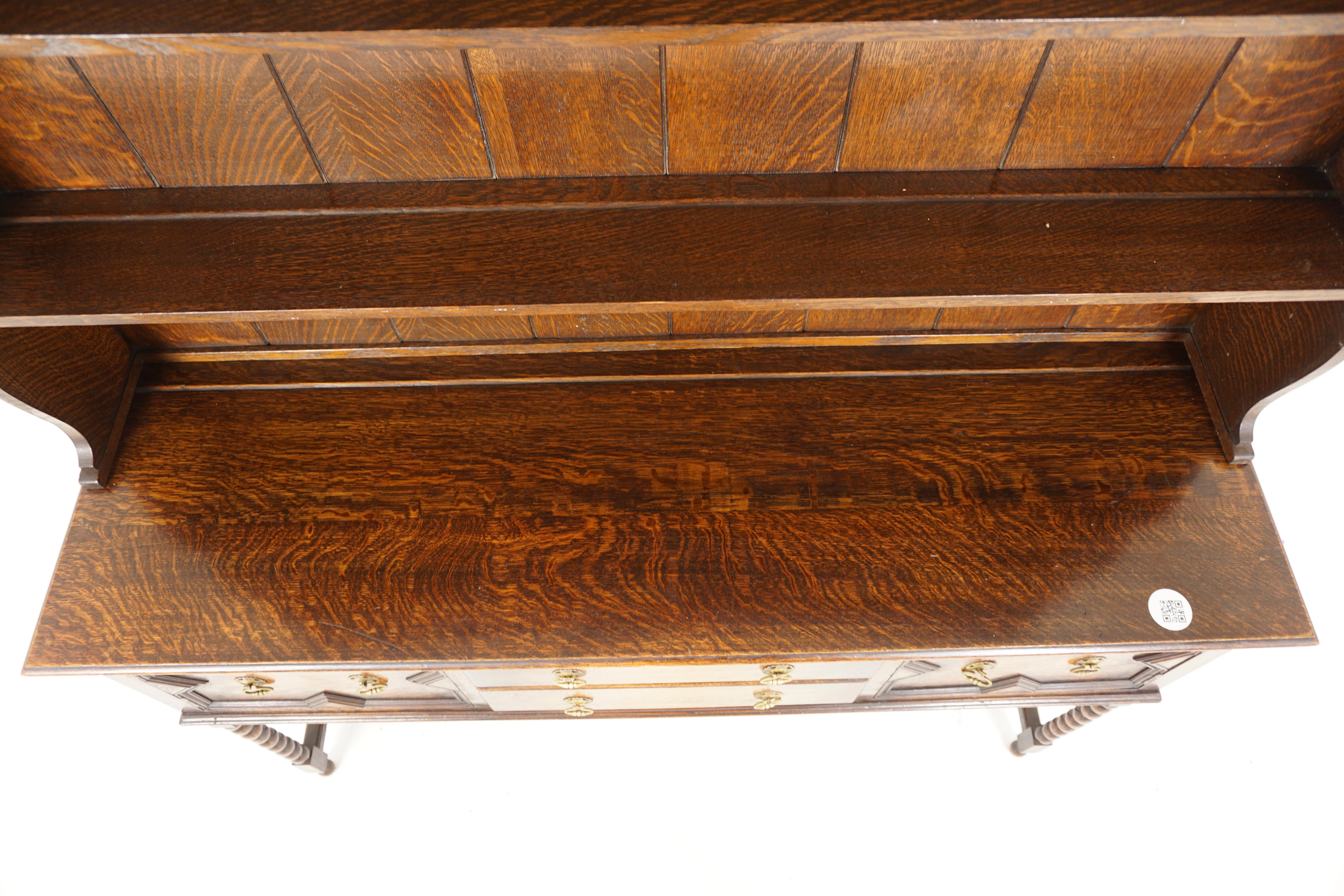 Antique Oak Welsh Dresser, Sideboard, Buffet + Hutch, Scotland 1920 1