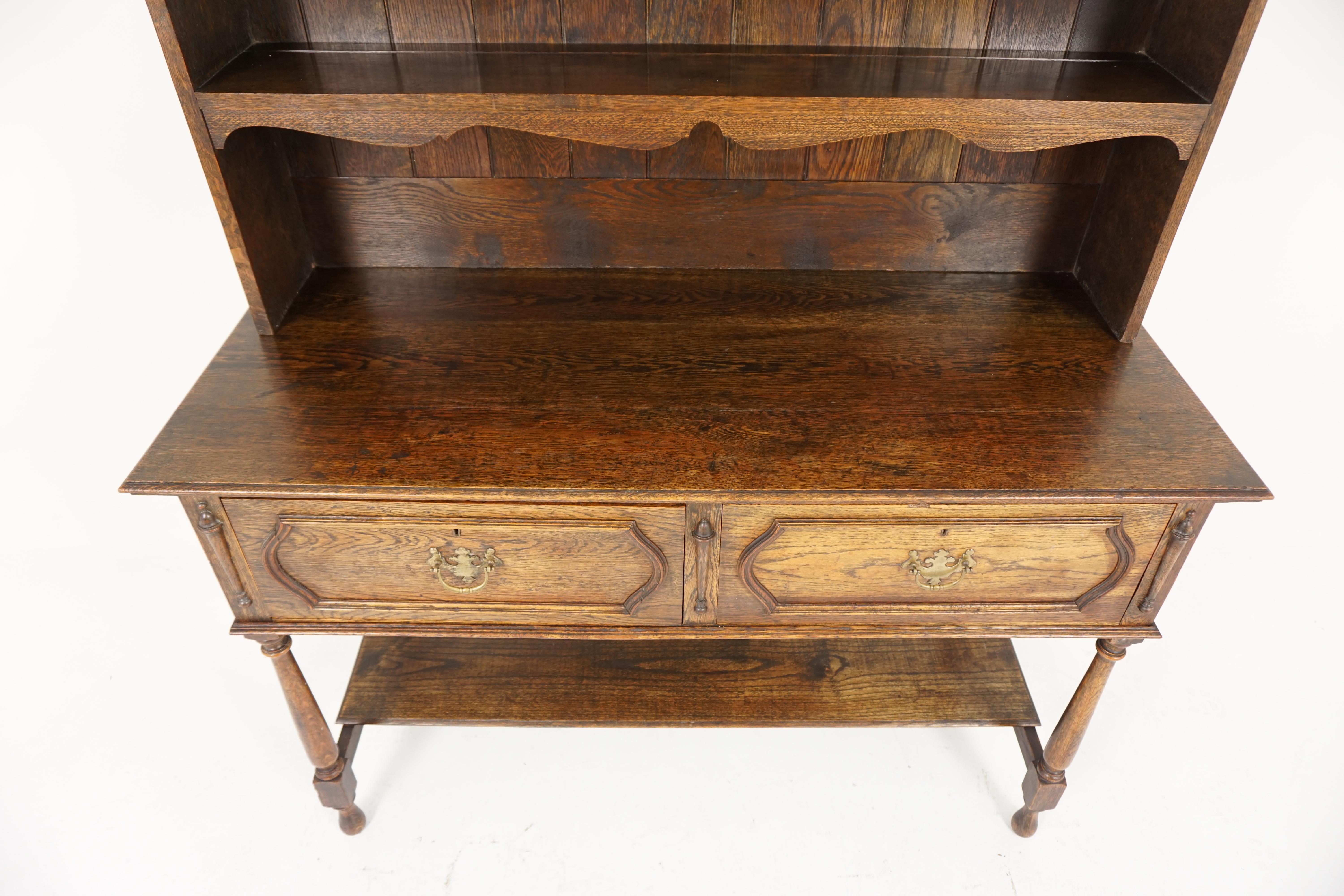 Scottish Antique Oak Welsh Dresser, Sideboard, Buffet, Scotland 1910, B1825