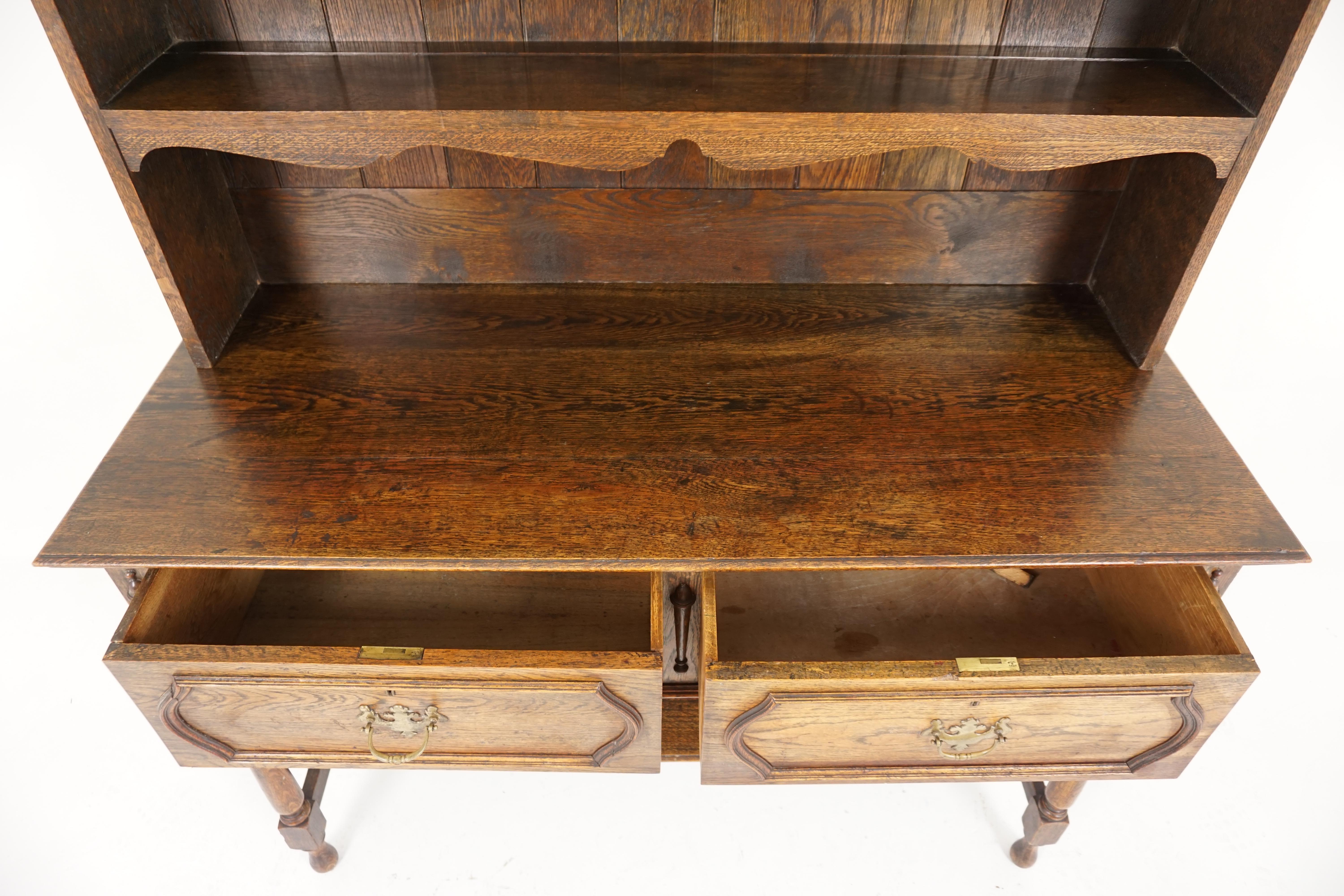 Hand-Crafted Antique Oak Welsh Dresser, Sideboard, Buffet, Scotland 1910, B1825
