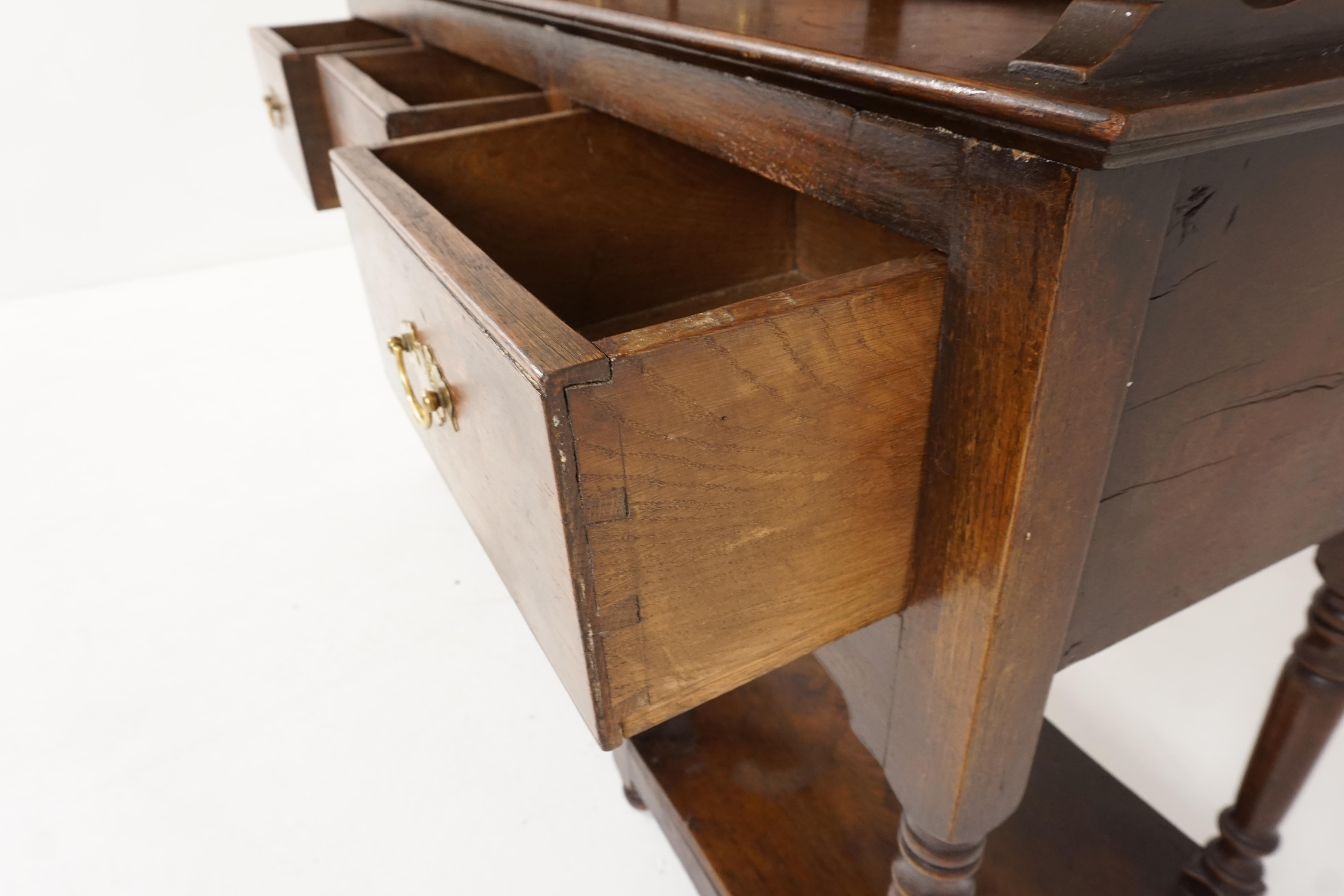 Scottish Antique Oak Welsh Potboard Dresser, Sideboard Buffet, Scotland 1920, B2162