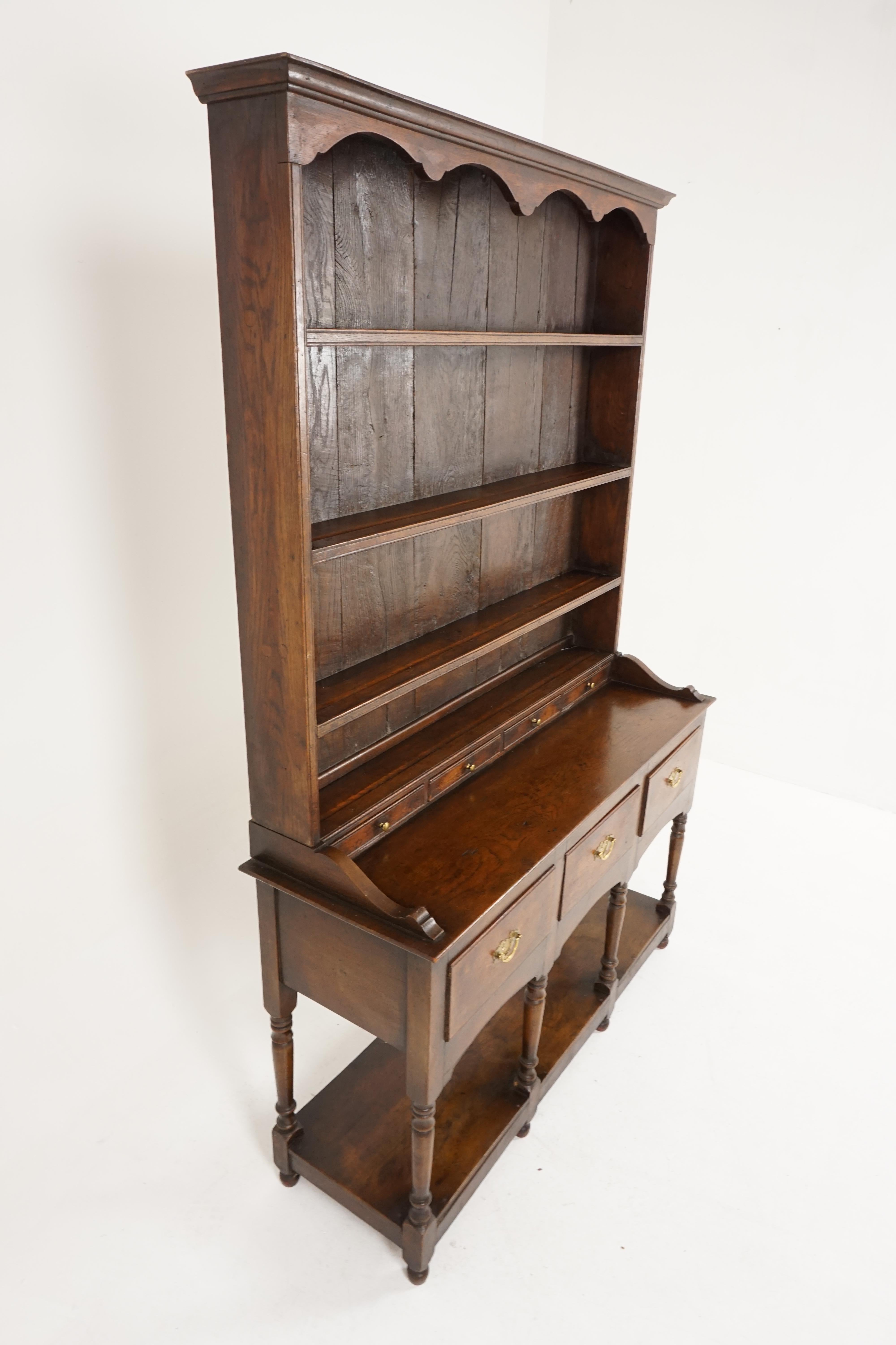 Antique Oak Welsh Potboard Dresser, Sideboard Buffet, Scotland 1920, B2162 1