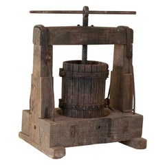 Antique Oak Wine Press, All Original Condition