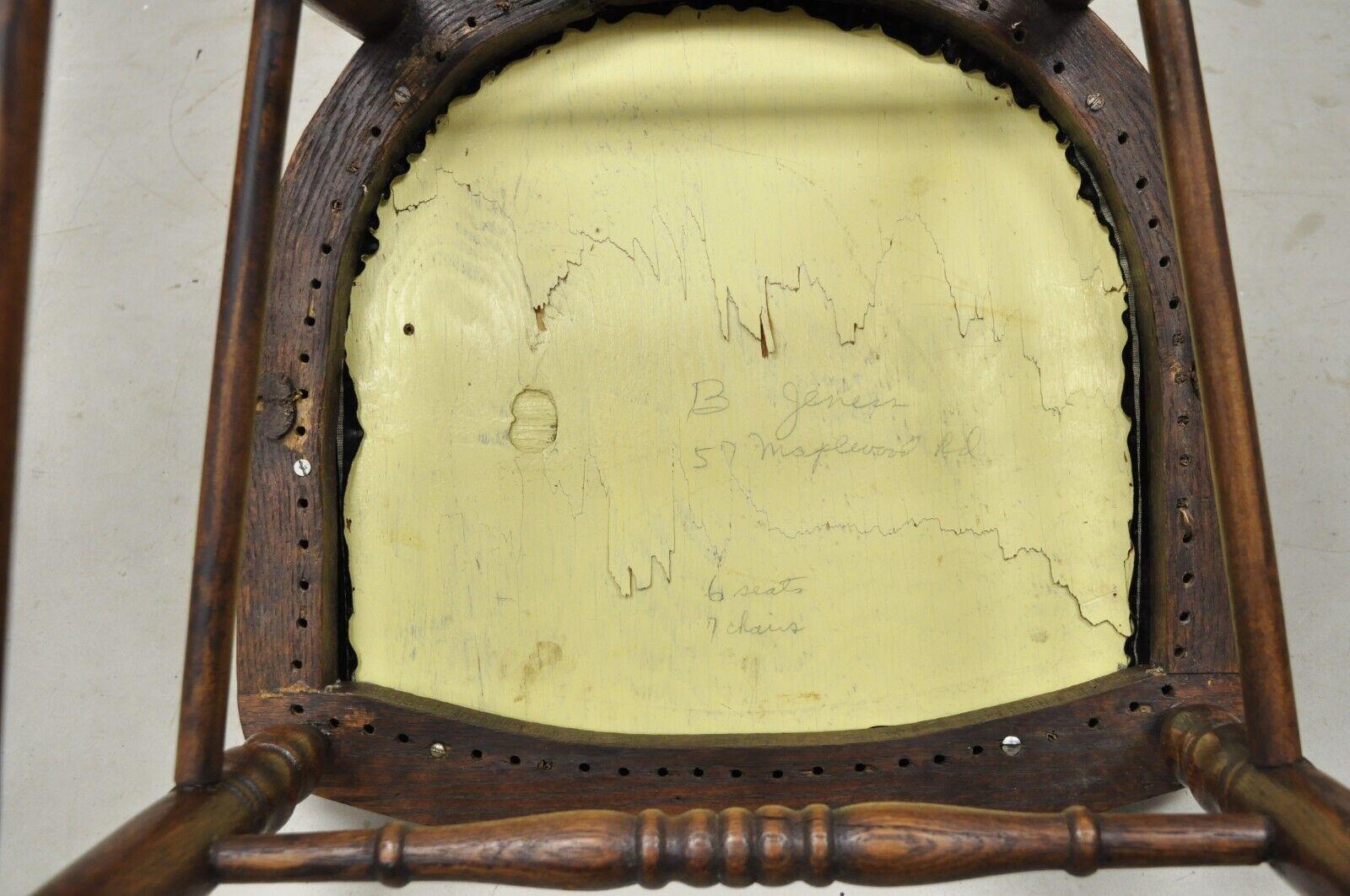 Antique Oak Wood Bowed Windsor Dining Side Chair by Northwestern Mfg. For Sale 2