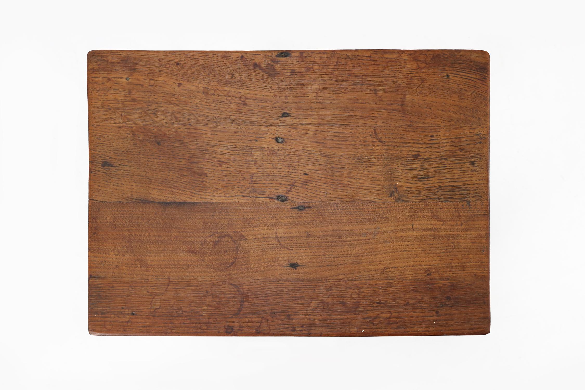 Belgian Antique Oak Wooden Side Table Ca.1850 For Sale